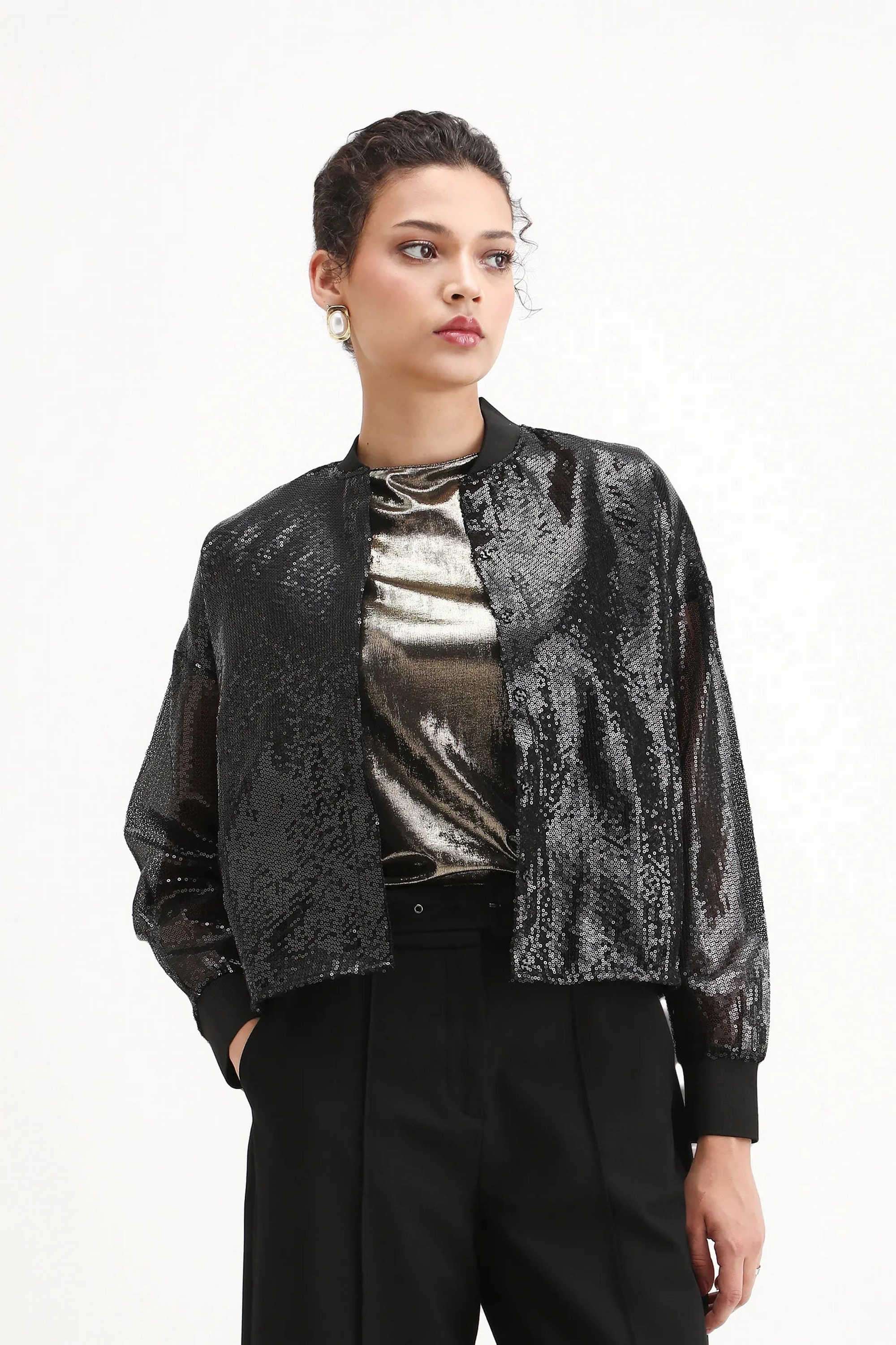 Solid-Polyester-Women-s-Jacket