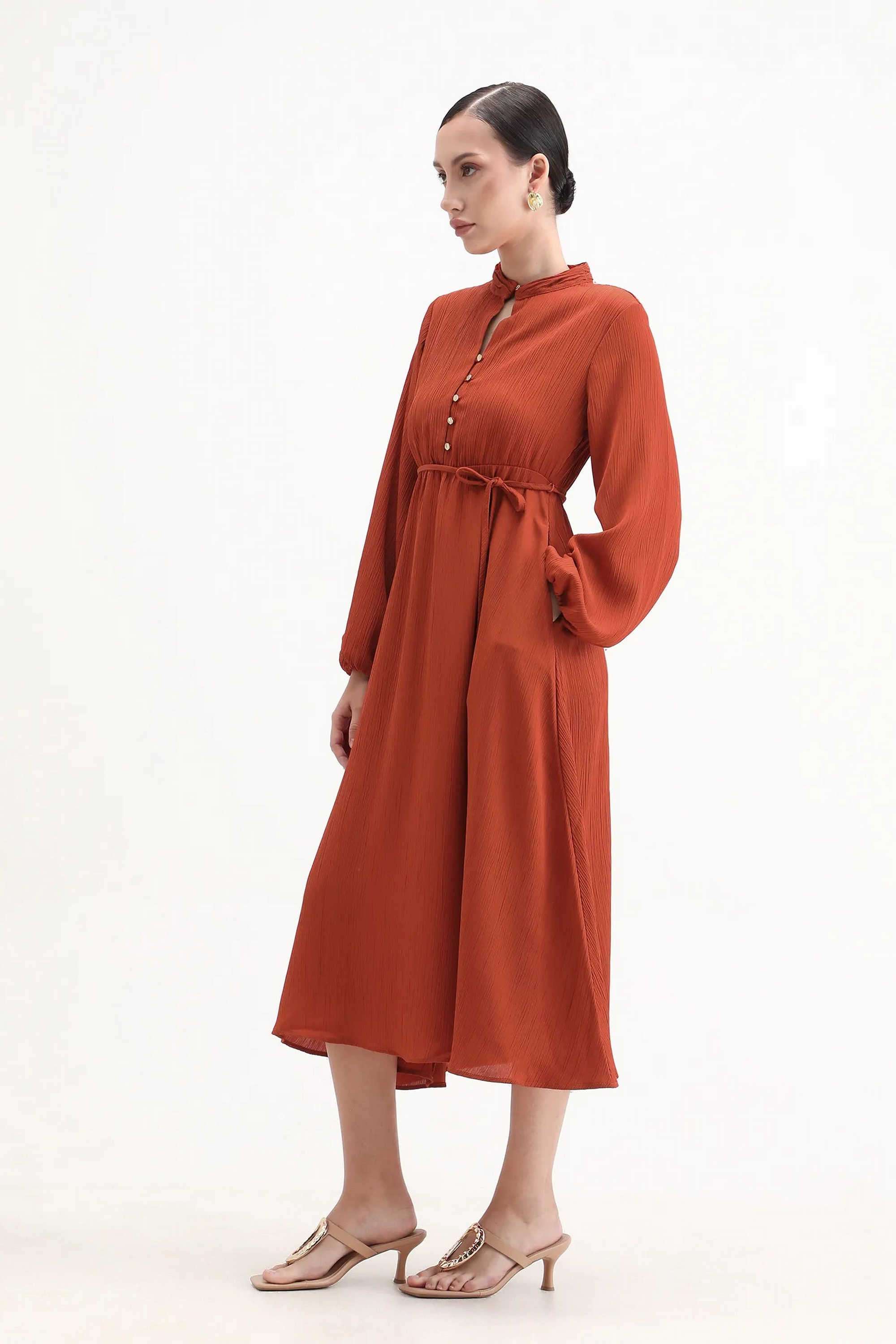 Solid-Polyester-Women-s-Dress