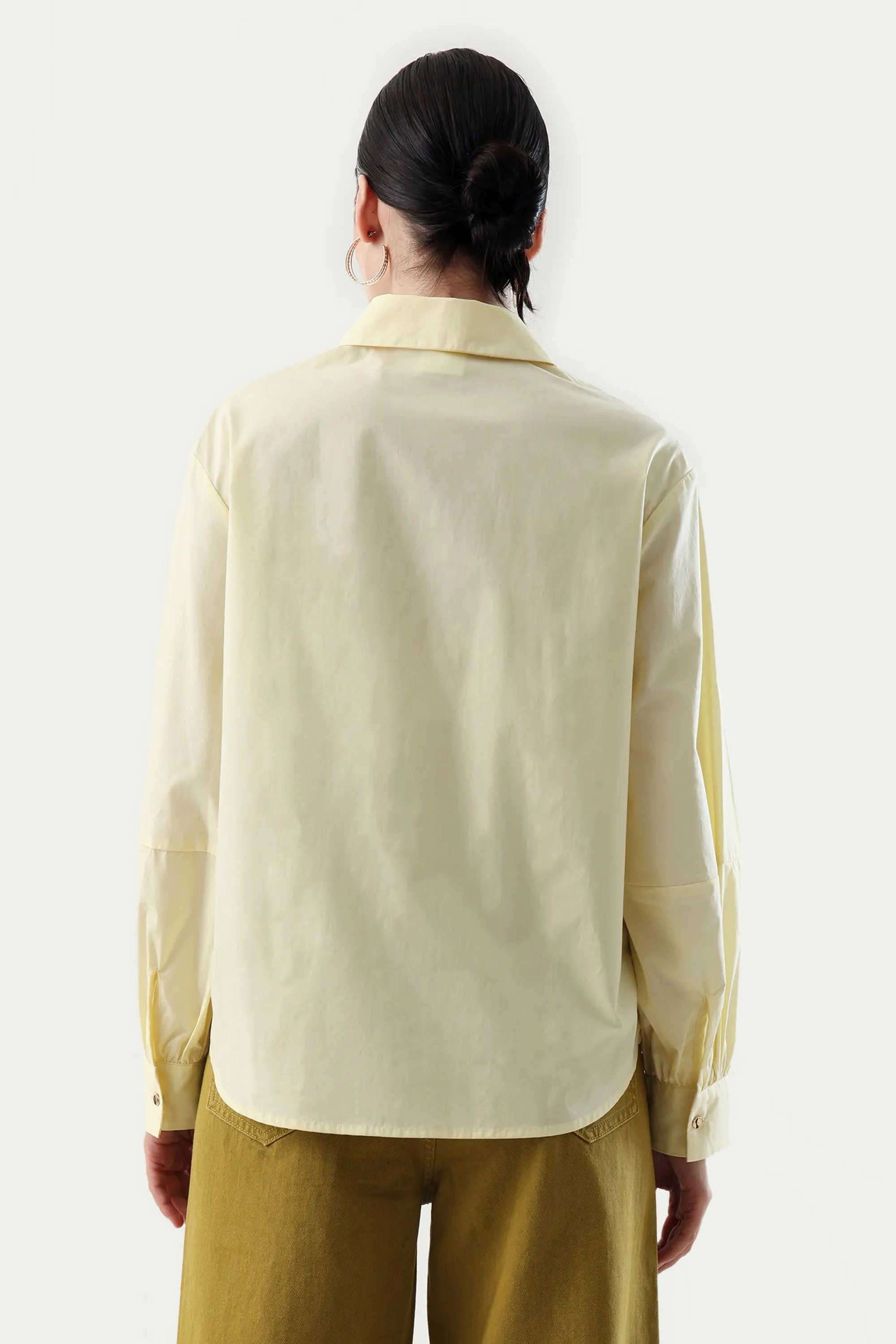 Solid-Cotton-Collared-Women-s-Shirt