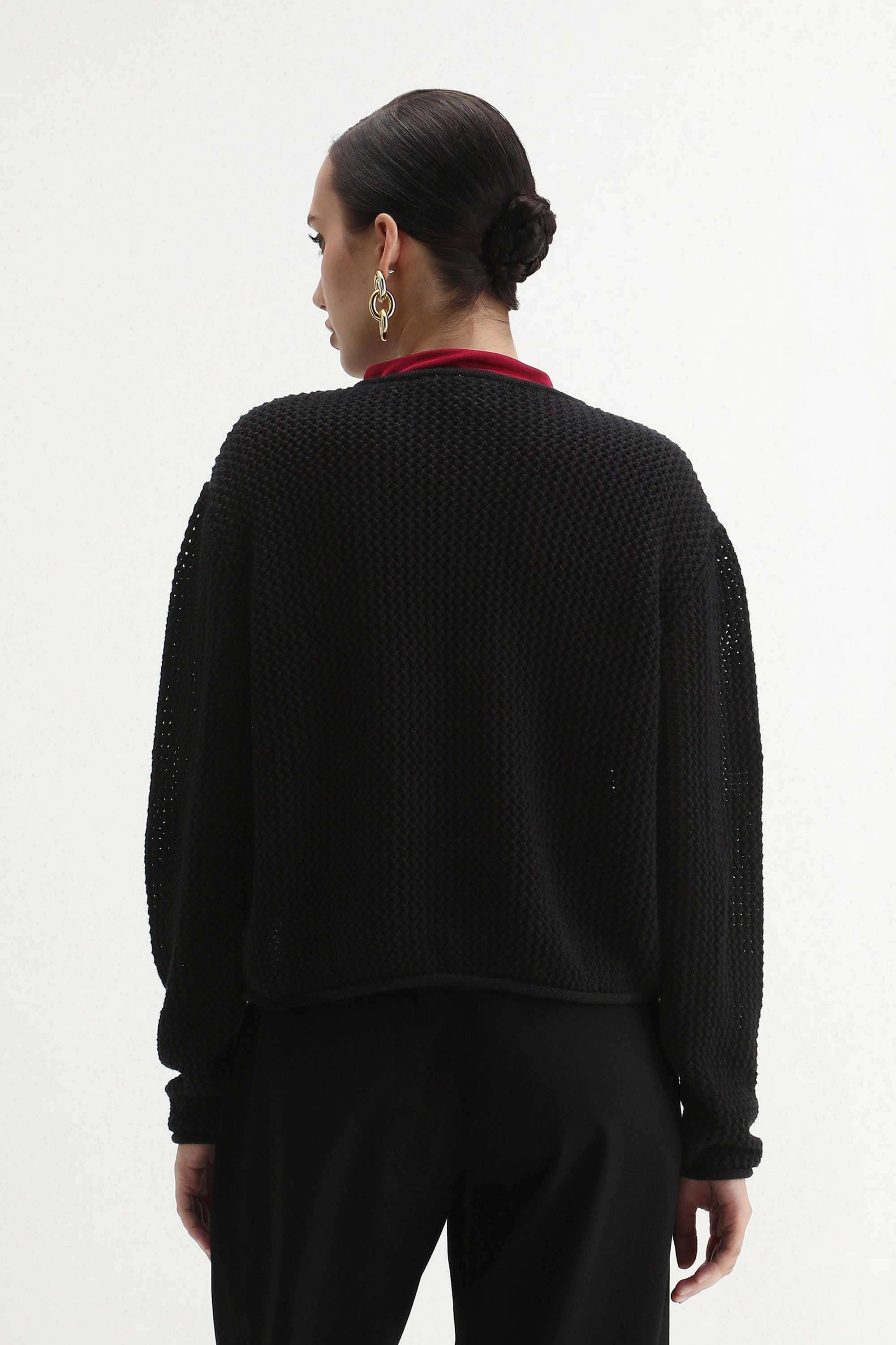 Solid-Round-Neck-Cotton-Women-s-Casual-Wear-Cardigan