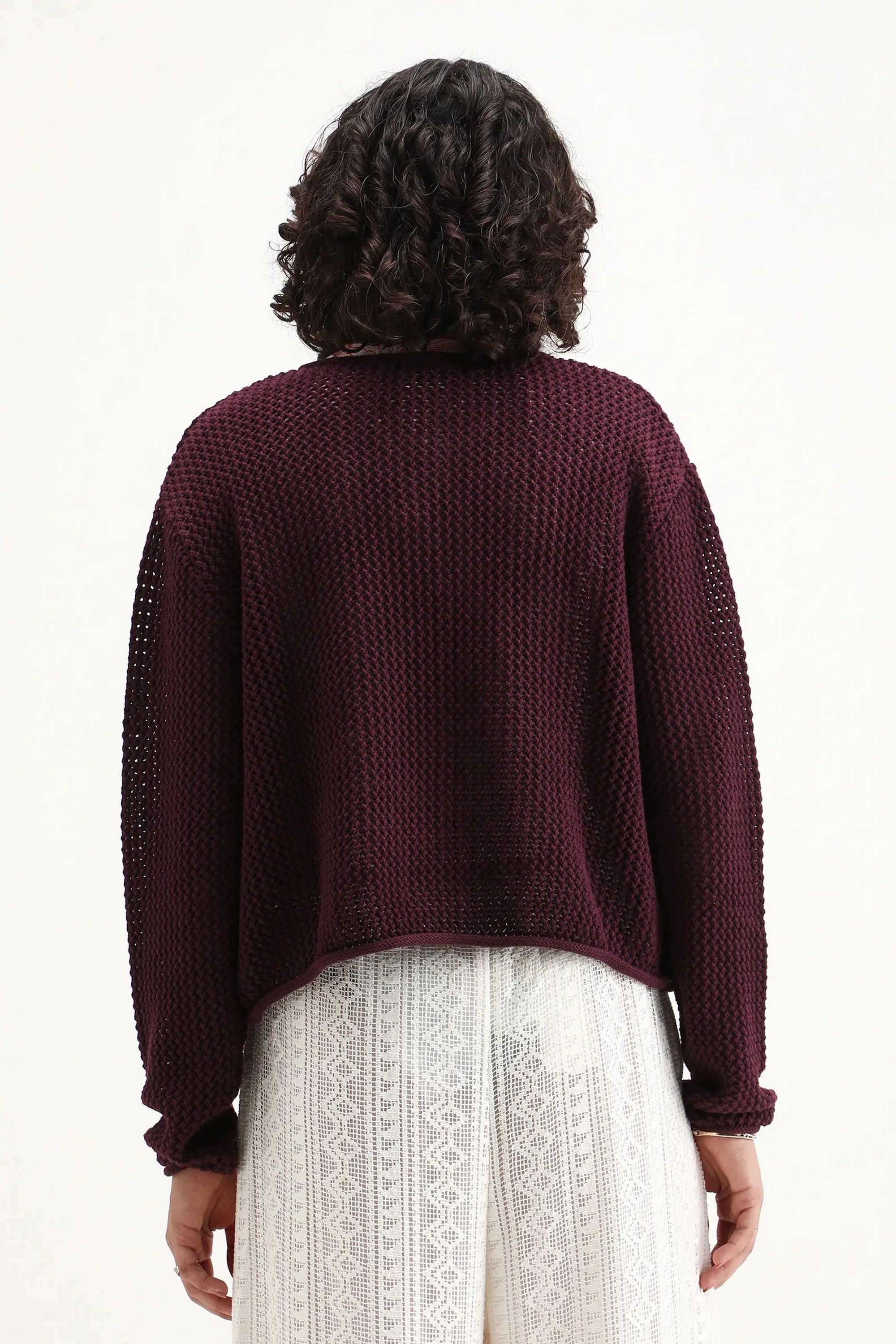 Solid-Round-Neck-Cotton-Women-s-Casual-Wear-Cardigan