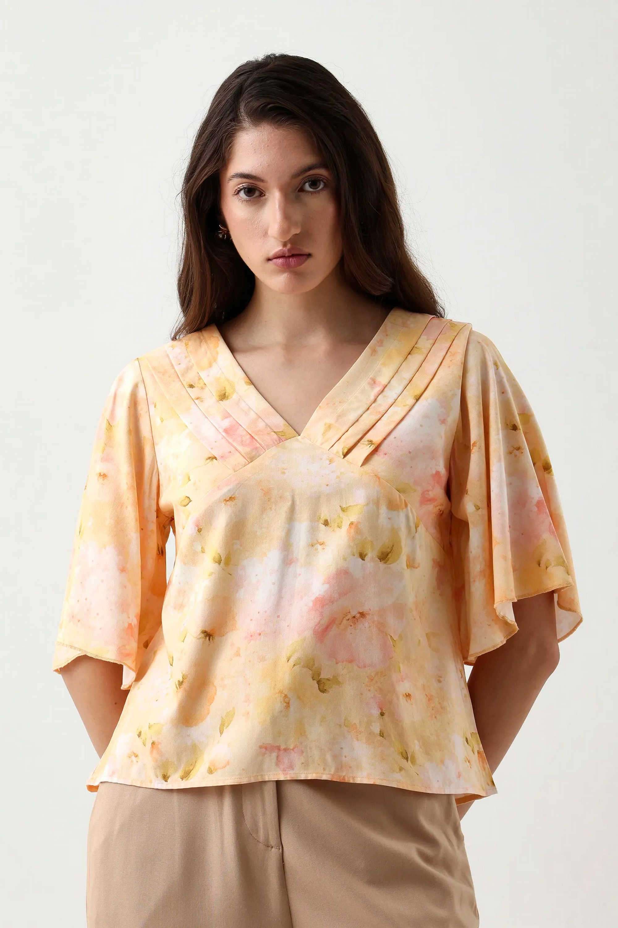 Printed-Viscose-Round-Neck-Women-s-Top