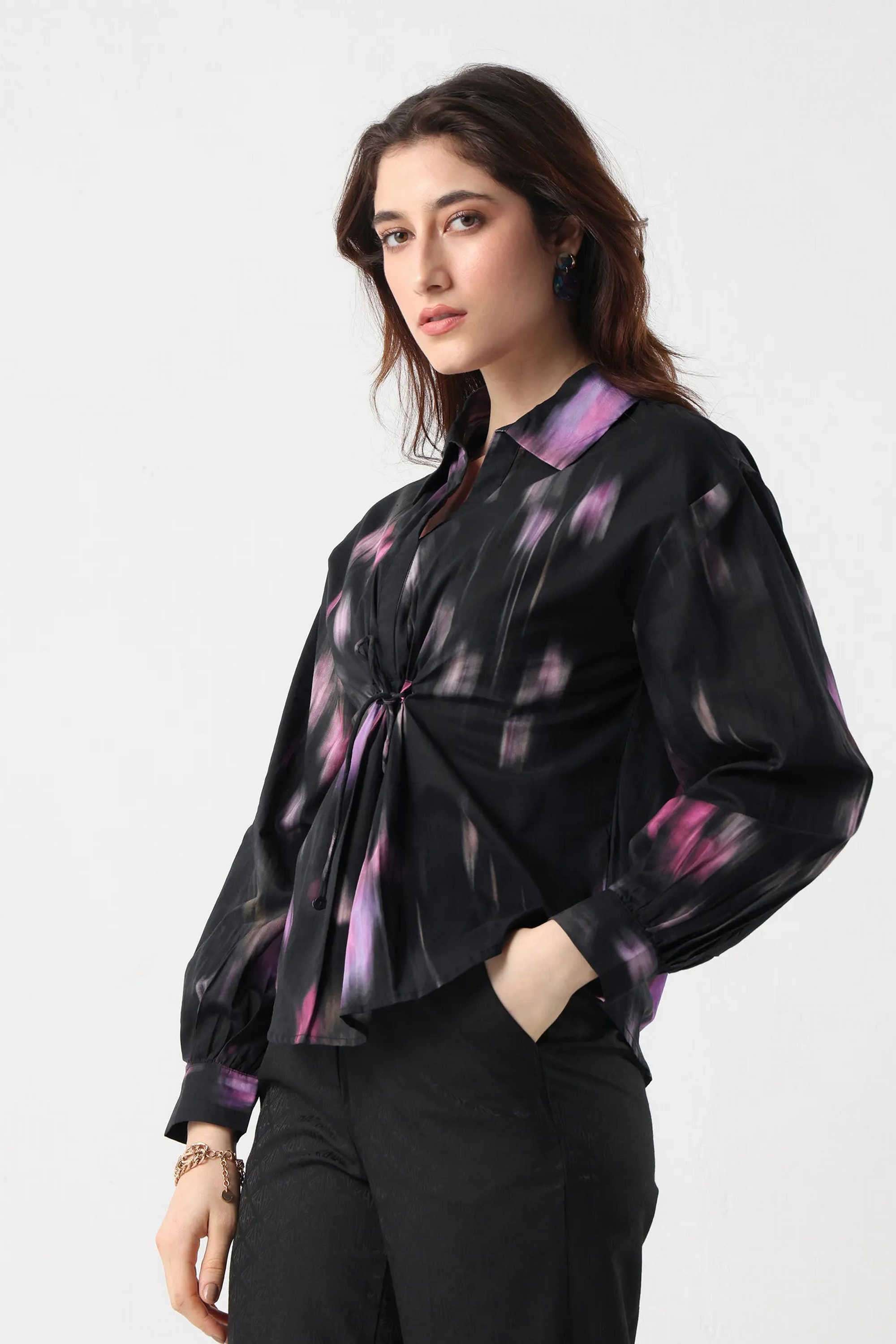 Printed-Cotton-Collared-Women-s-Top