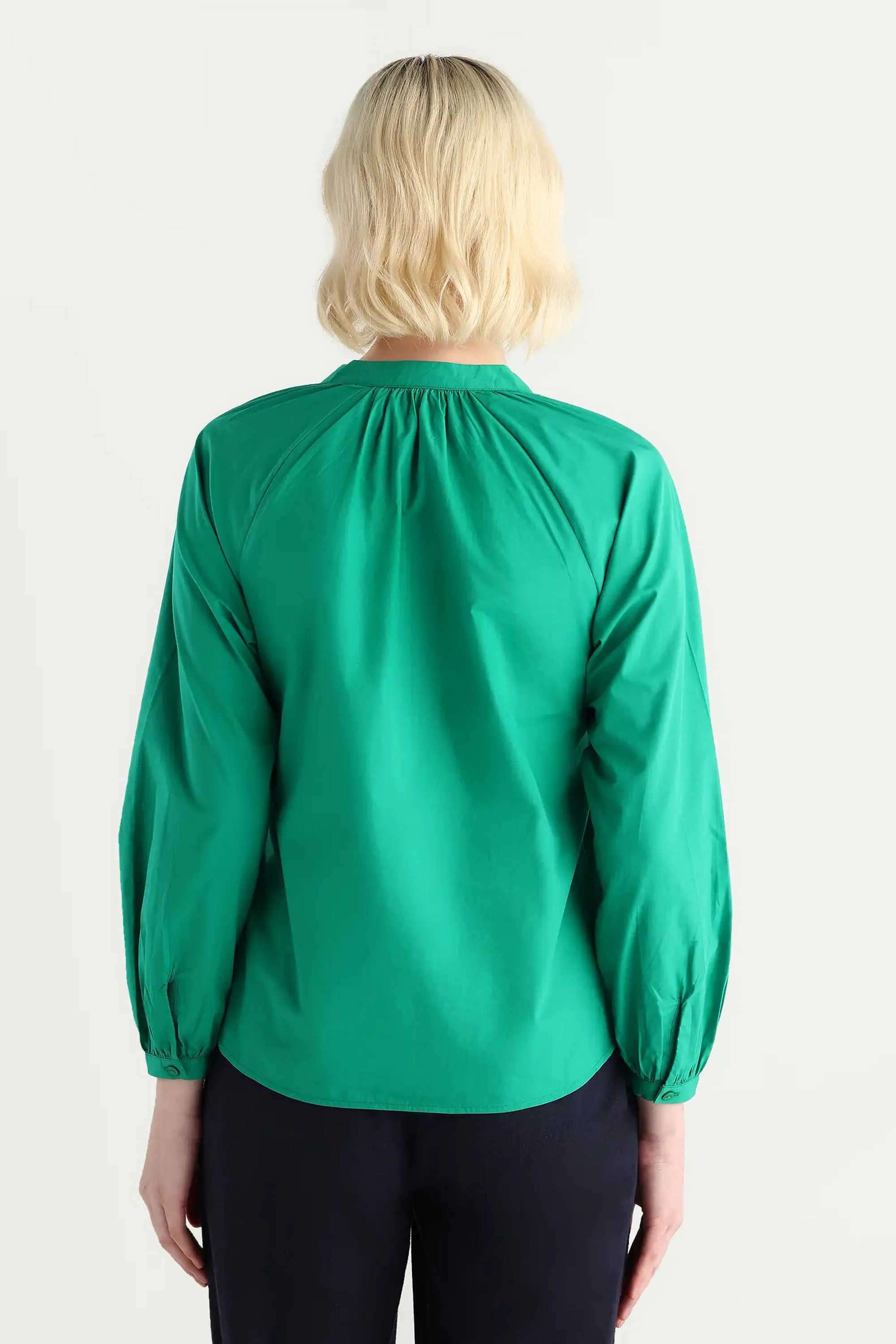 Solid-Cotton-Collared-Women-s-Top