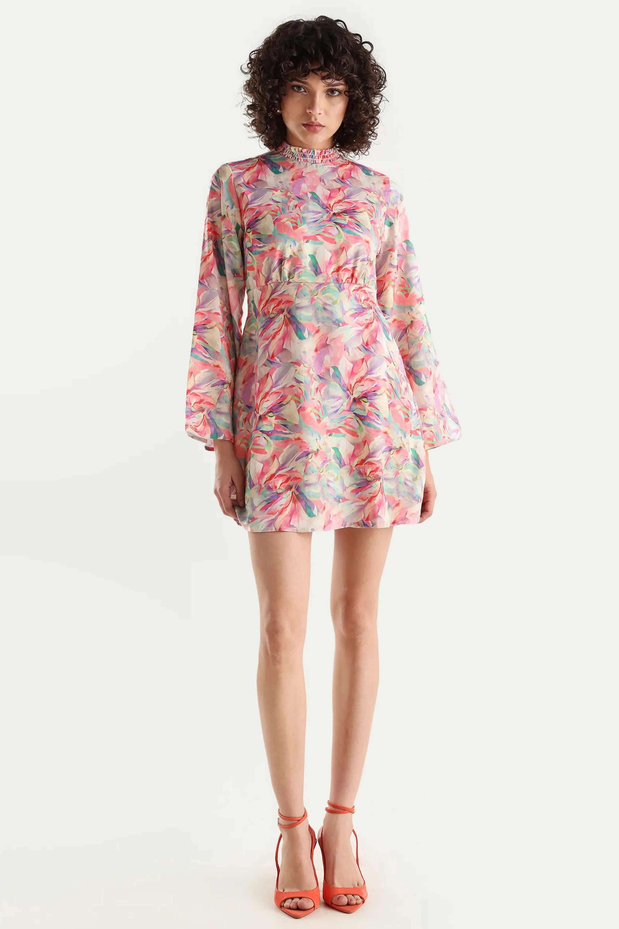 Printed-Cotton-Sweetheart-Neck-Women-s-Dress