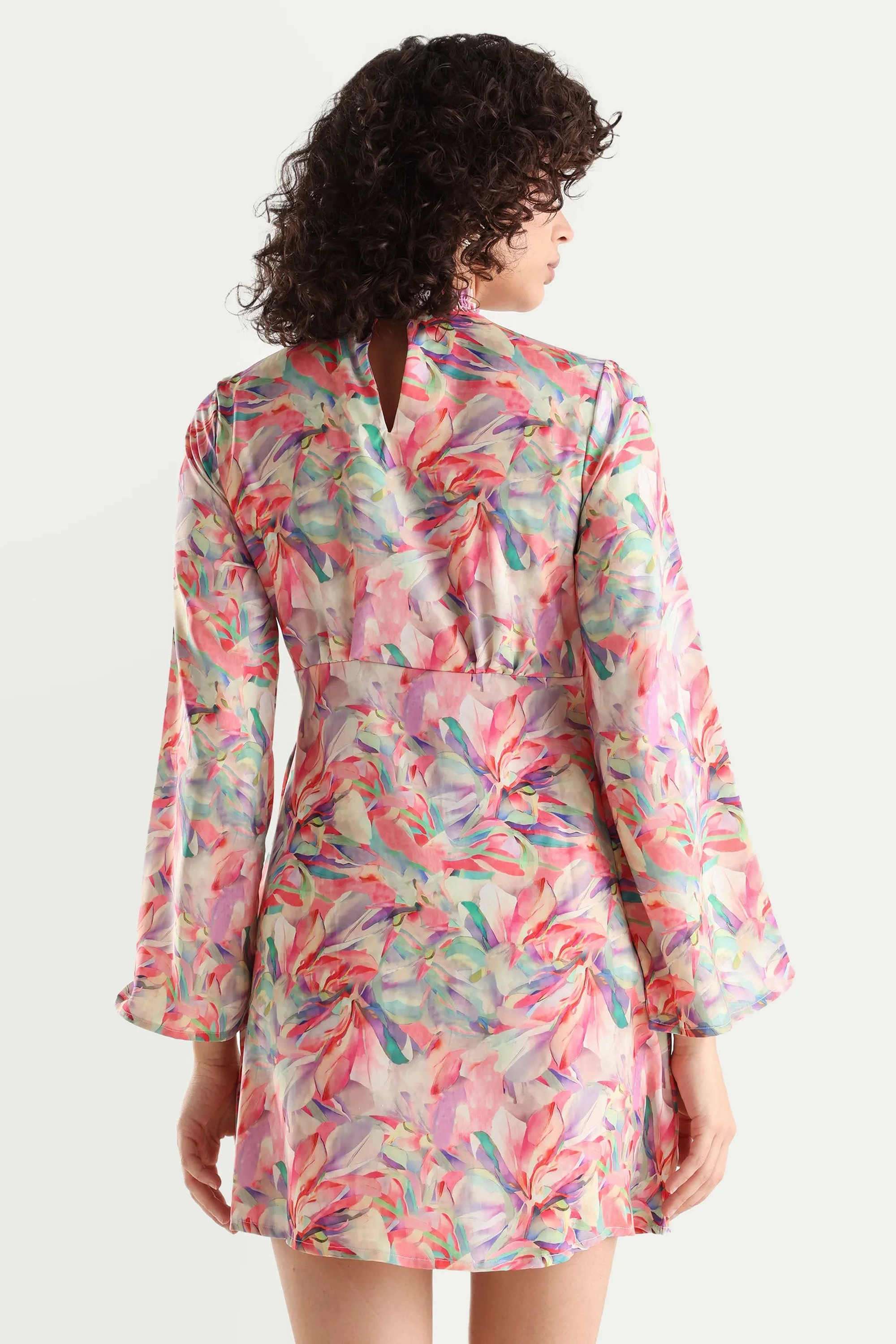 Printed-Cotton-Sweetheart-Neck-Women-s-Dress