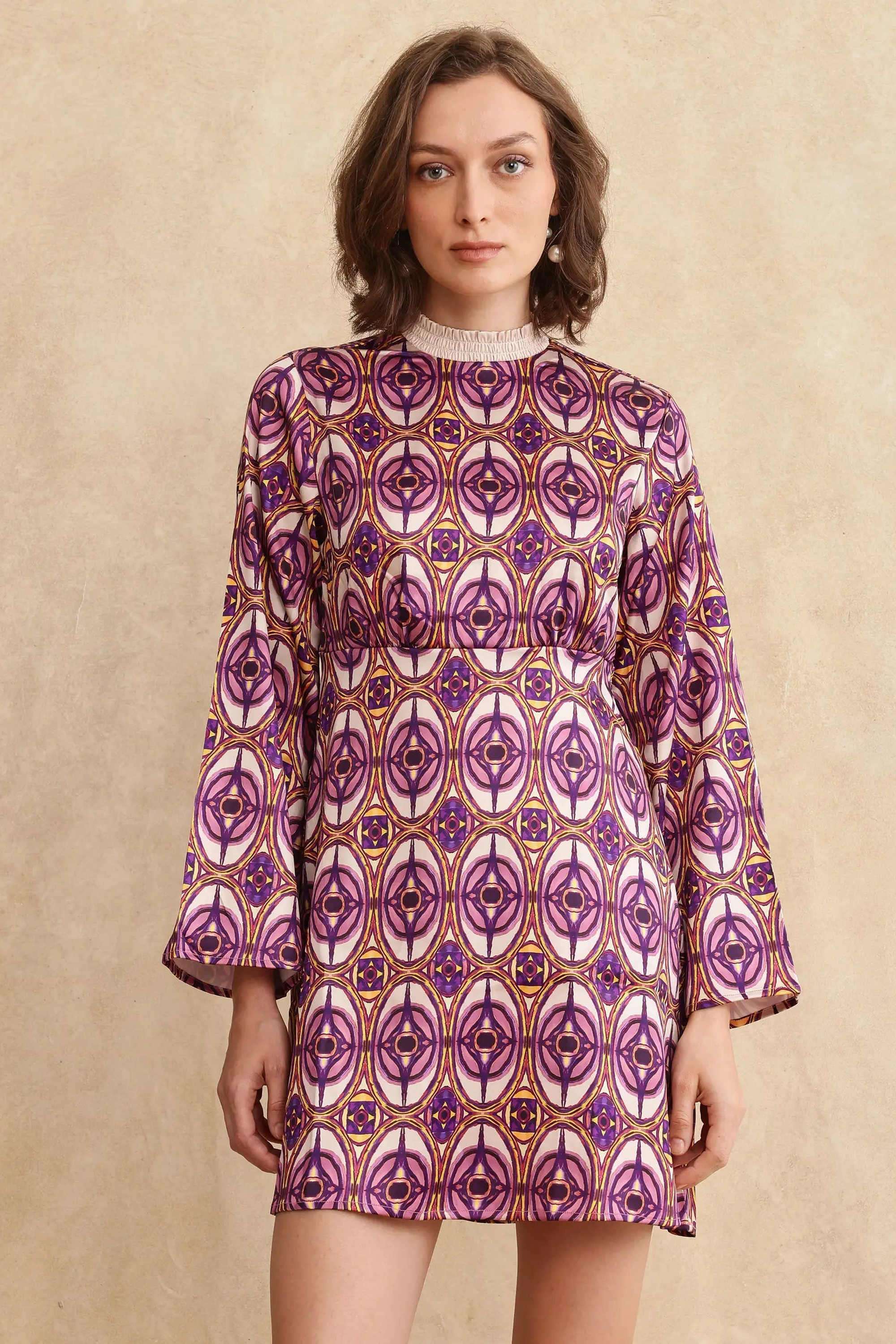 Printed-Cotton-Sweetheart-Neck-Women-s-Dress