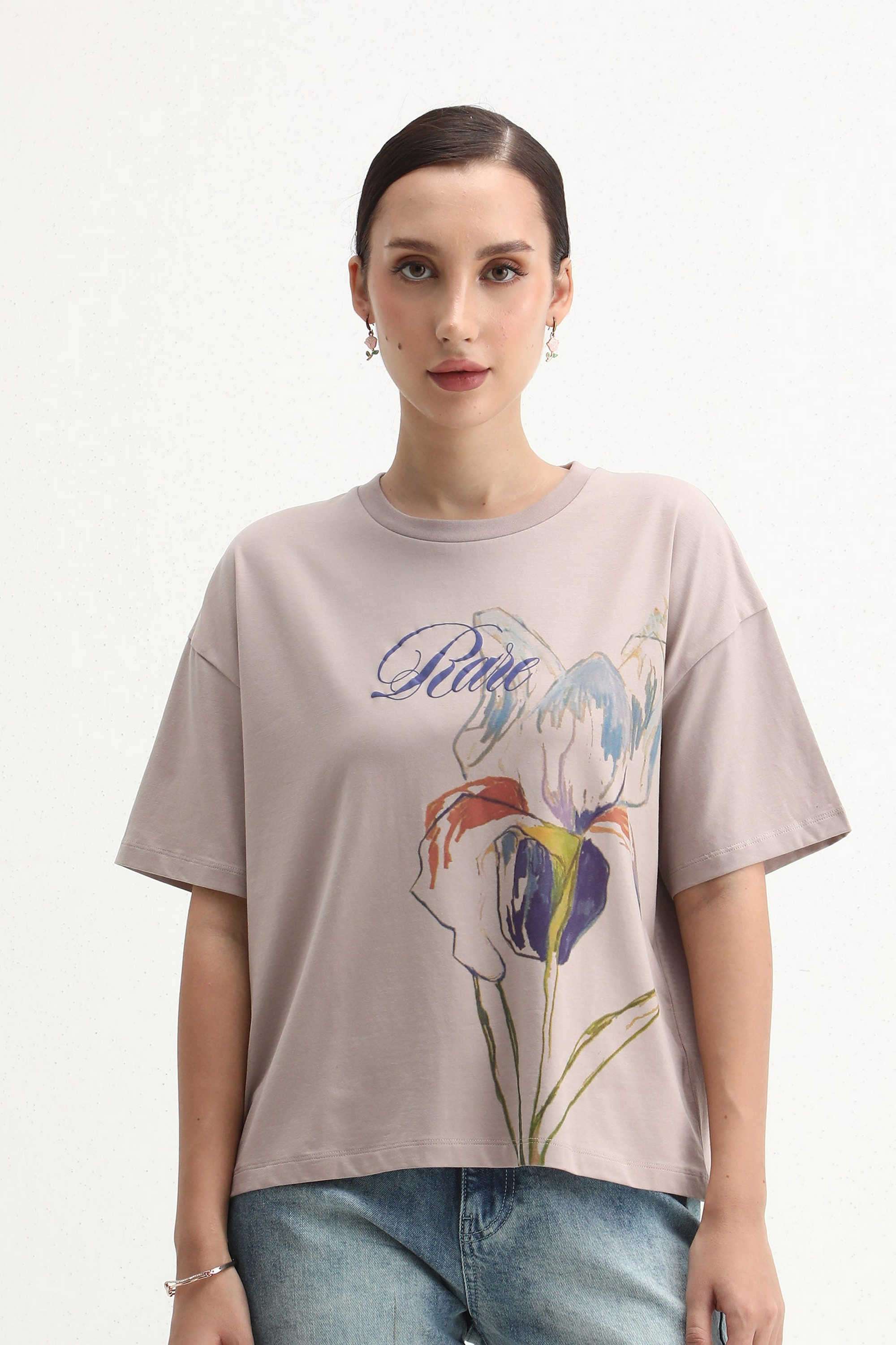 Abstract-Blended-Fabric-Round-Neck-Women-s-T-Shirt