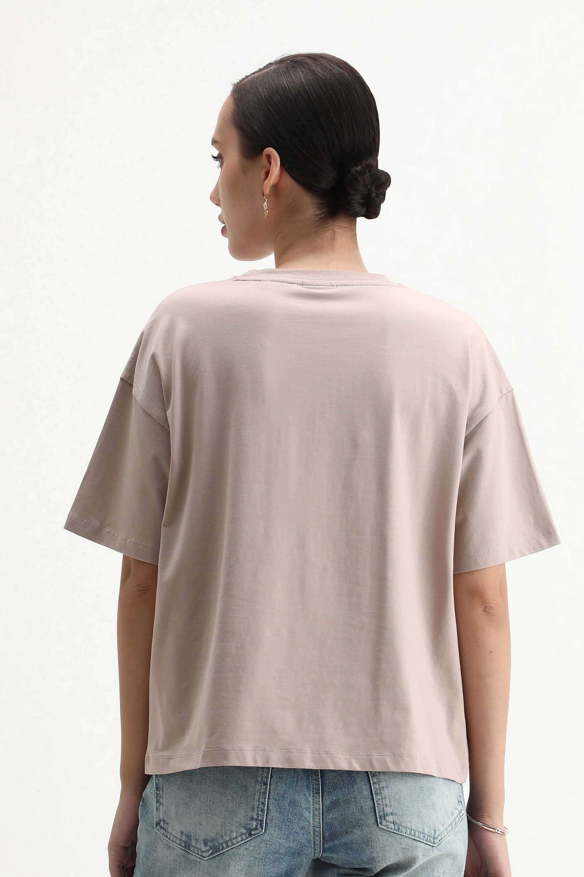 Abstract-Blended-Fabric-Round-Neck-Women-s-T-Shirt