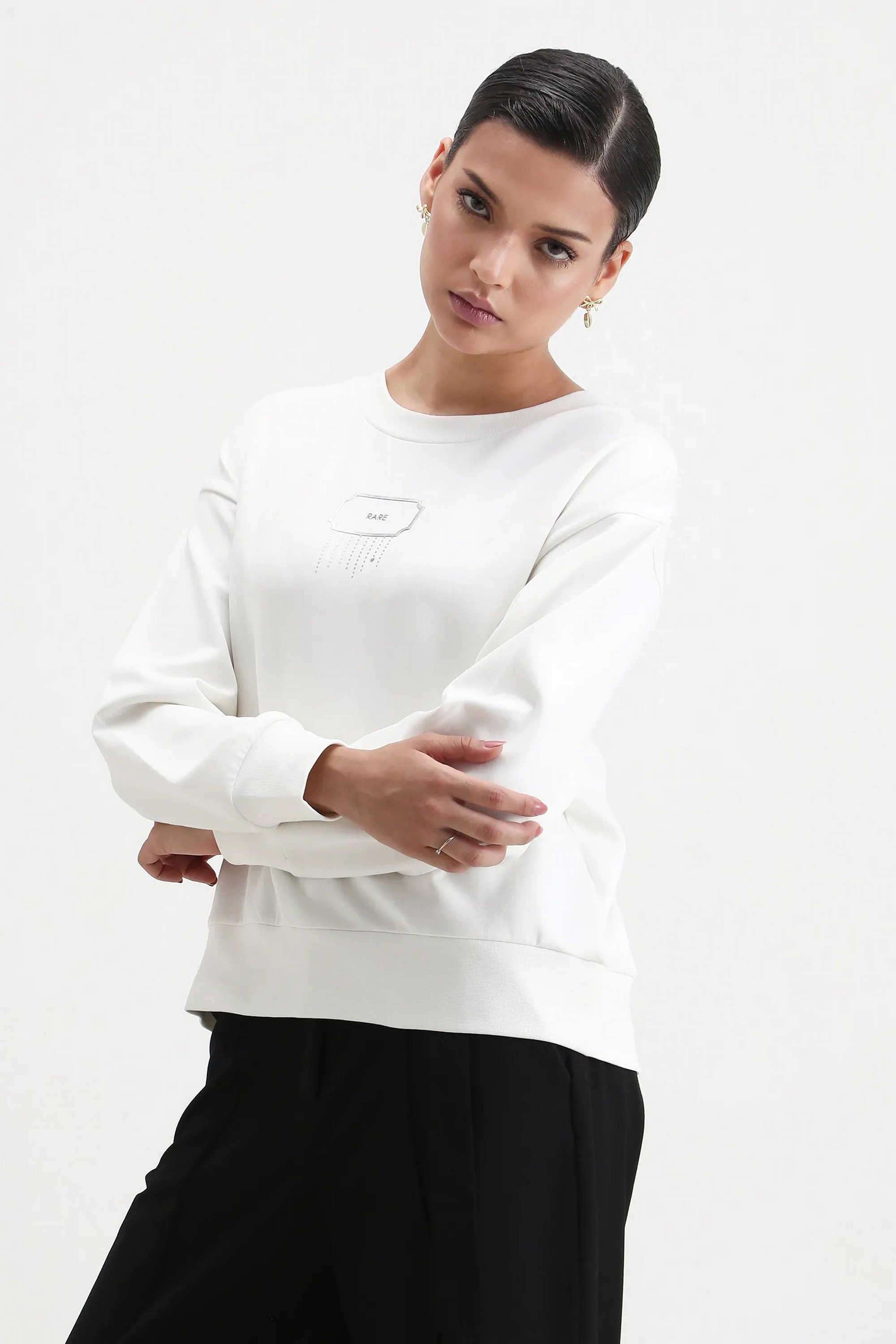 Graphic-Print-Blended-Fabric-Round-Neck-Women-s-Sweatshirt