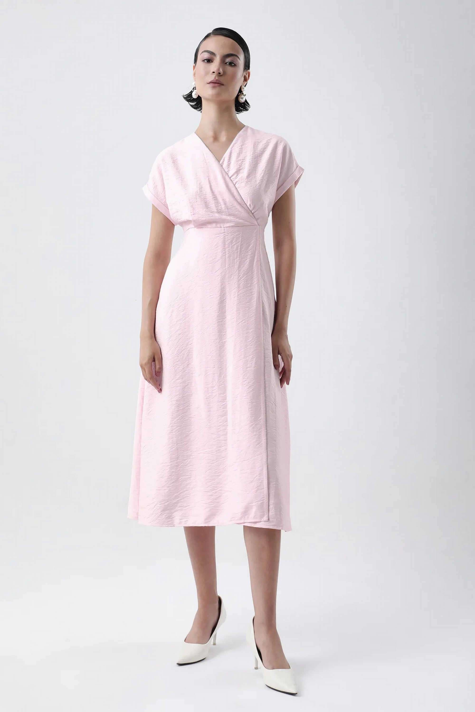 Solid-Blended-Fabric-Women-s-Dress