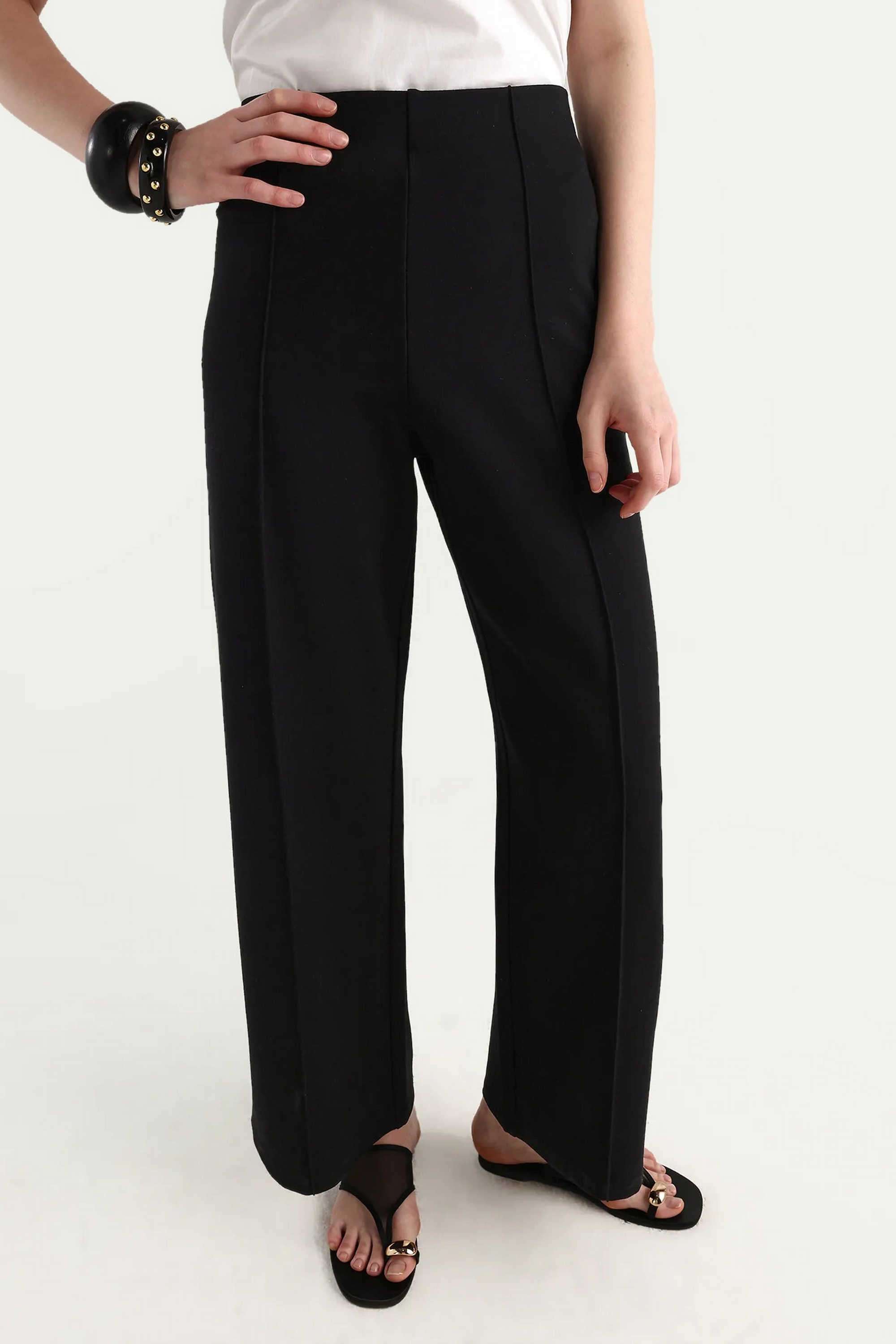 Solid-Straight-Fit-Nylon-Women-s-Casual-Wear-Trousers