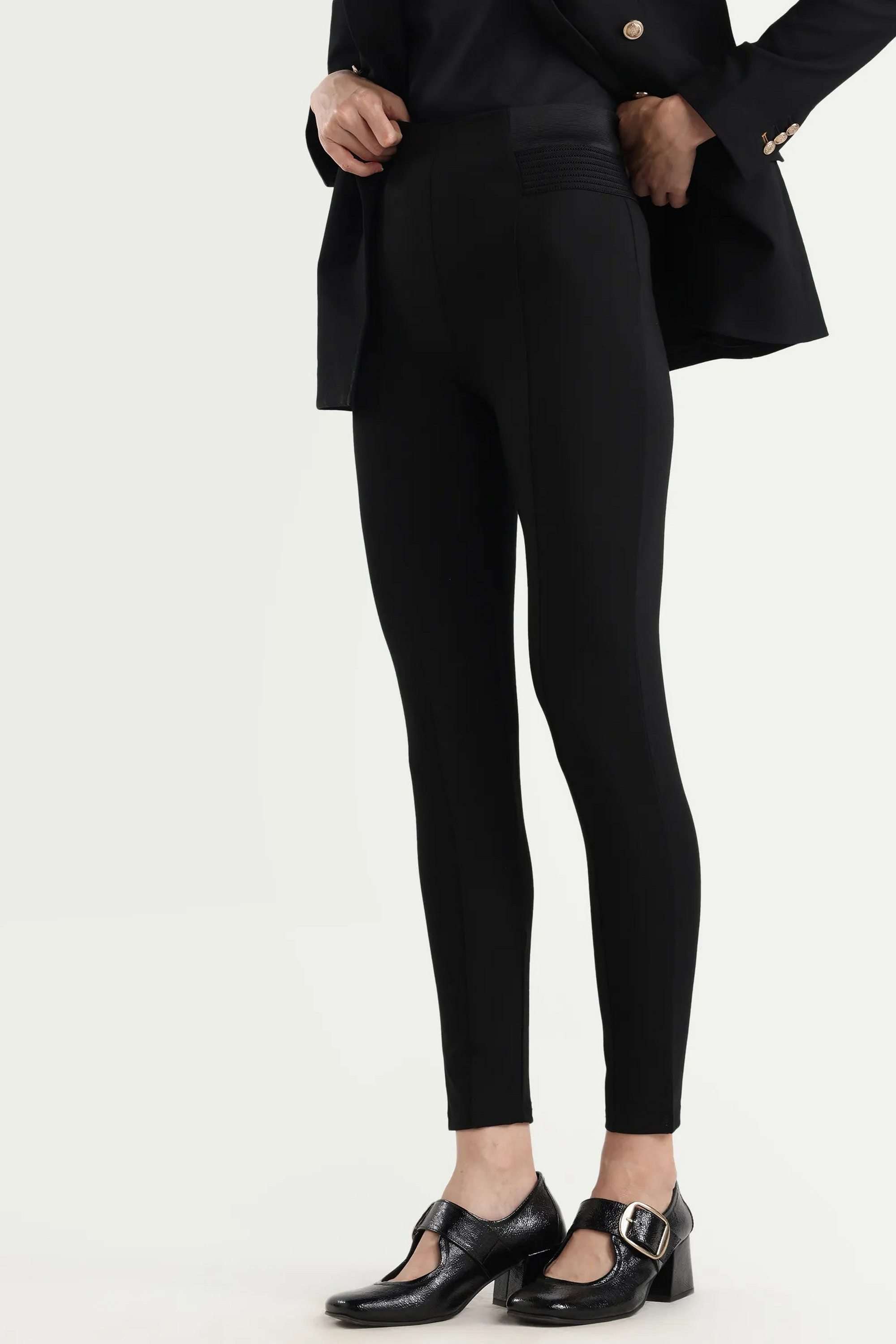 Solid-Skinny-Fit-Nylon-Women-s-Formal-Wear-Track-Pants