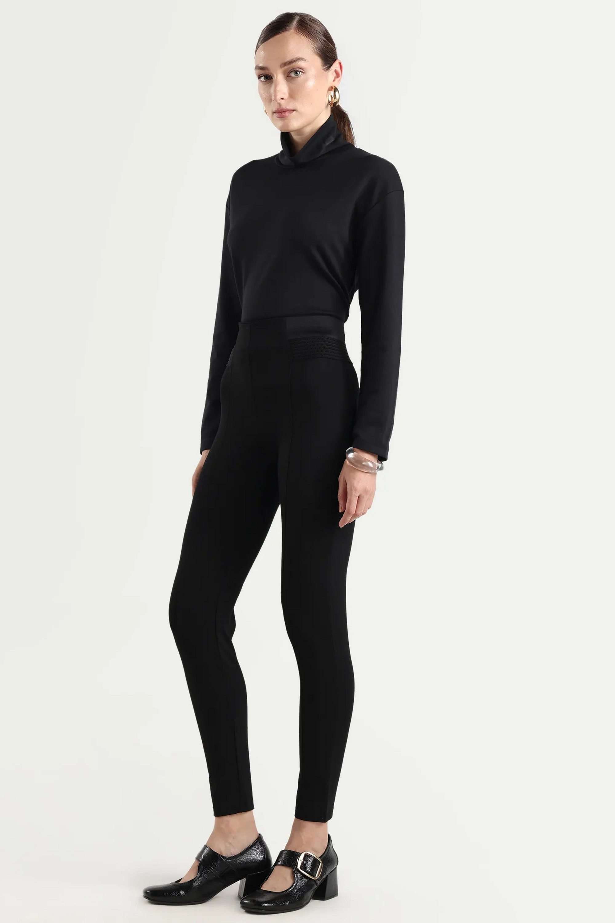 Solid-Skinny-Fit-Nylon-Women-s-Formal-Wear-Track-Pants
