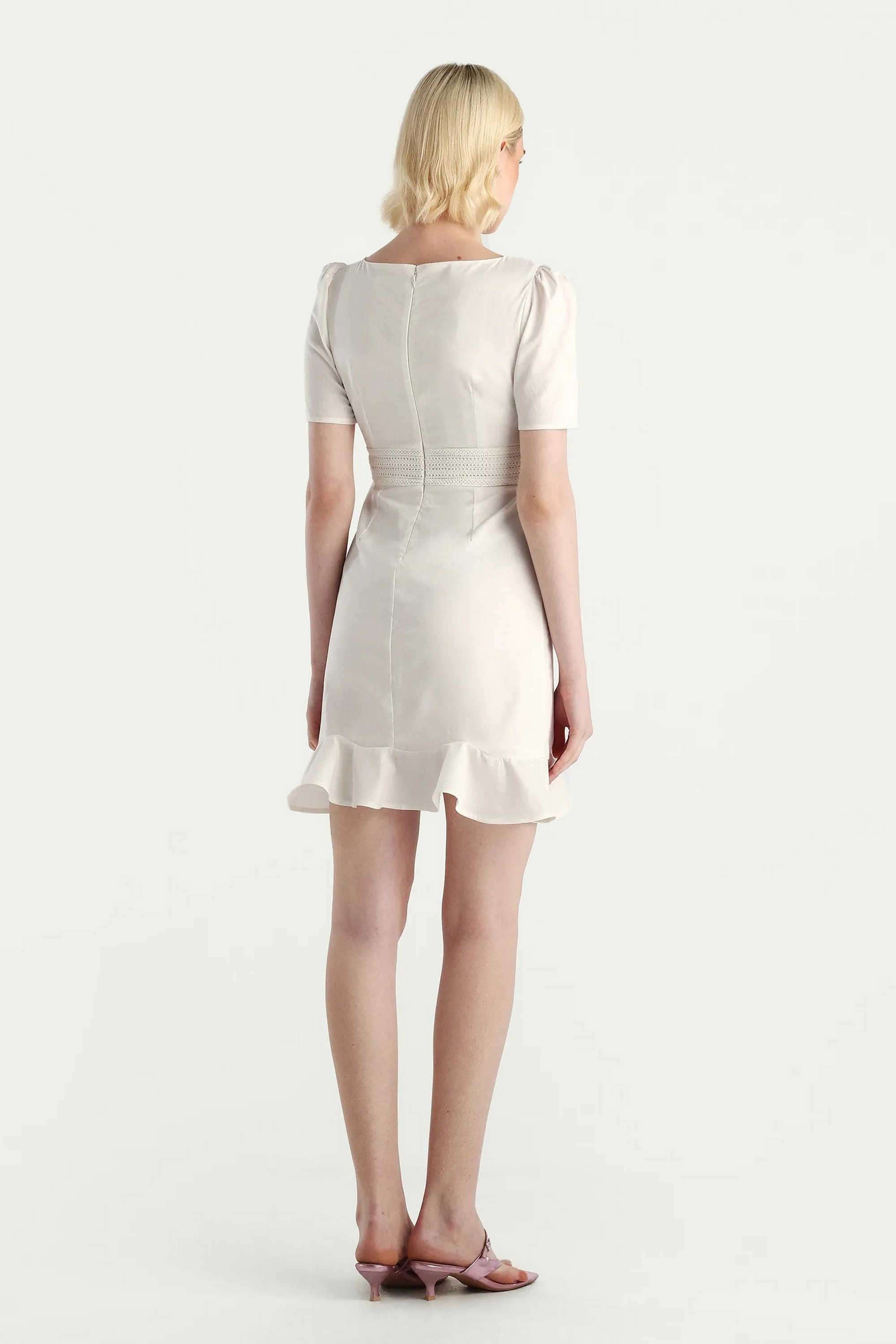 Solid-Blended-Fabric-Round-Neck-Women-s-Dress