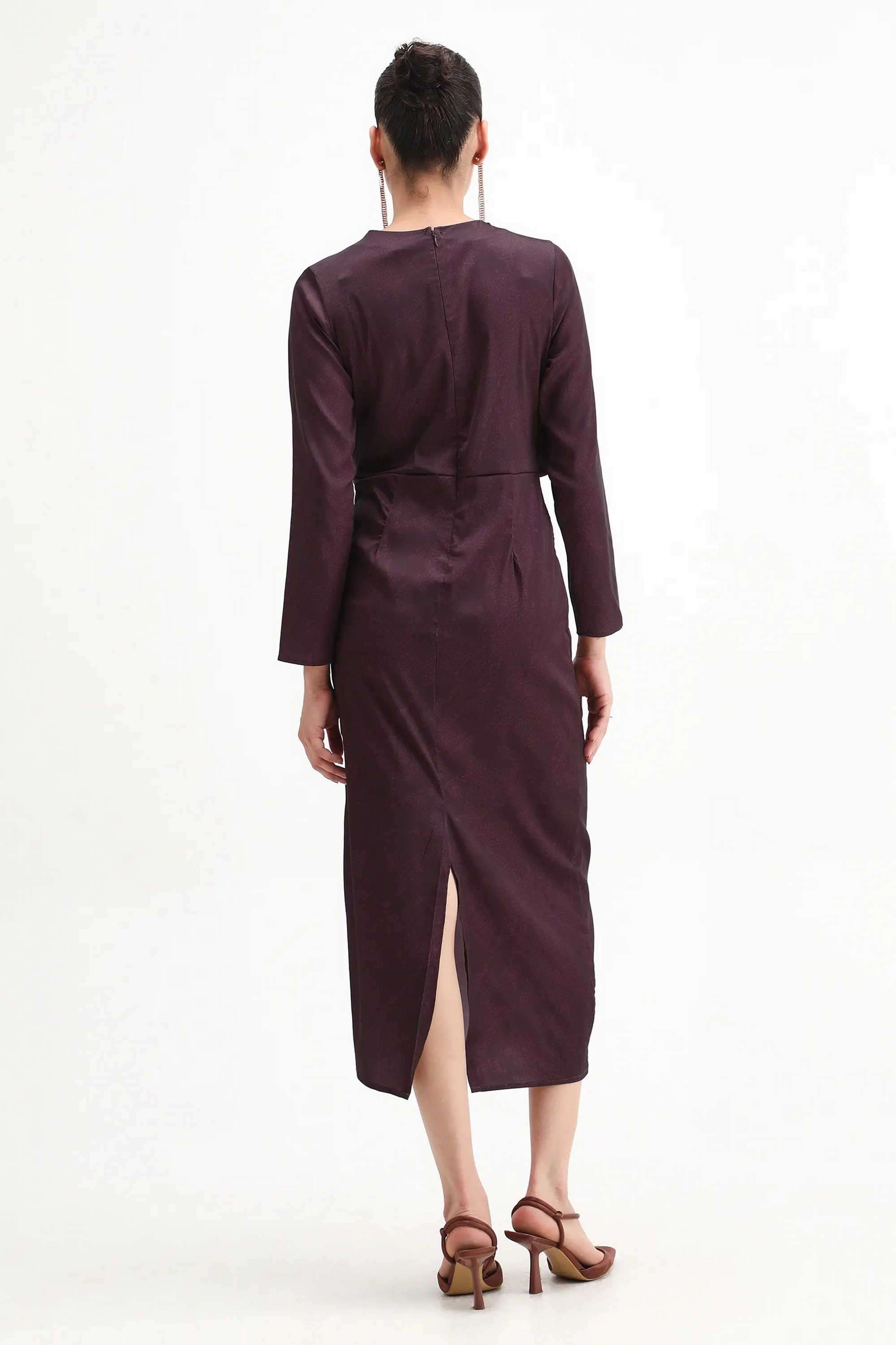 Printed-Polyester-Cowl-Neck-Women-s-Dress