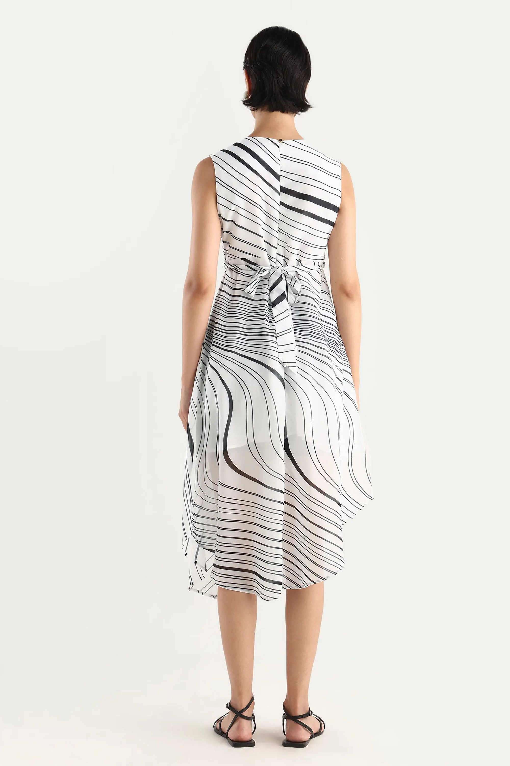 Floral-Polyester-Round-Neck-Women-s-Dress