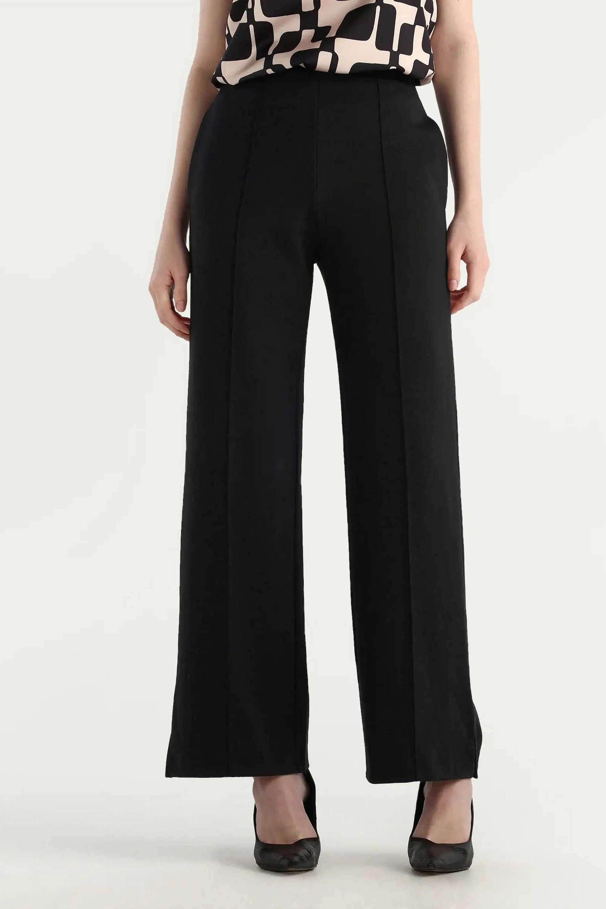 Solid-Straight-Fit-Blended-Fabric-Women-s-Casual-Wear-Track-Pants