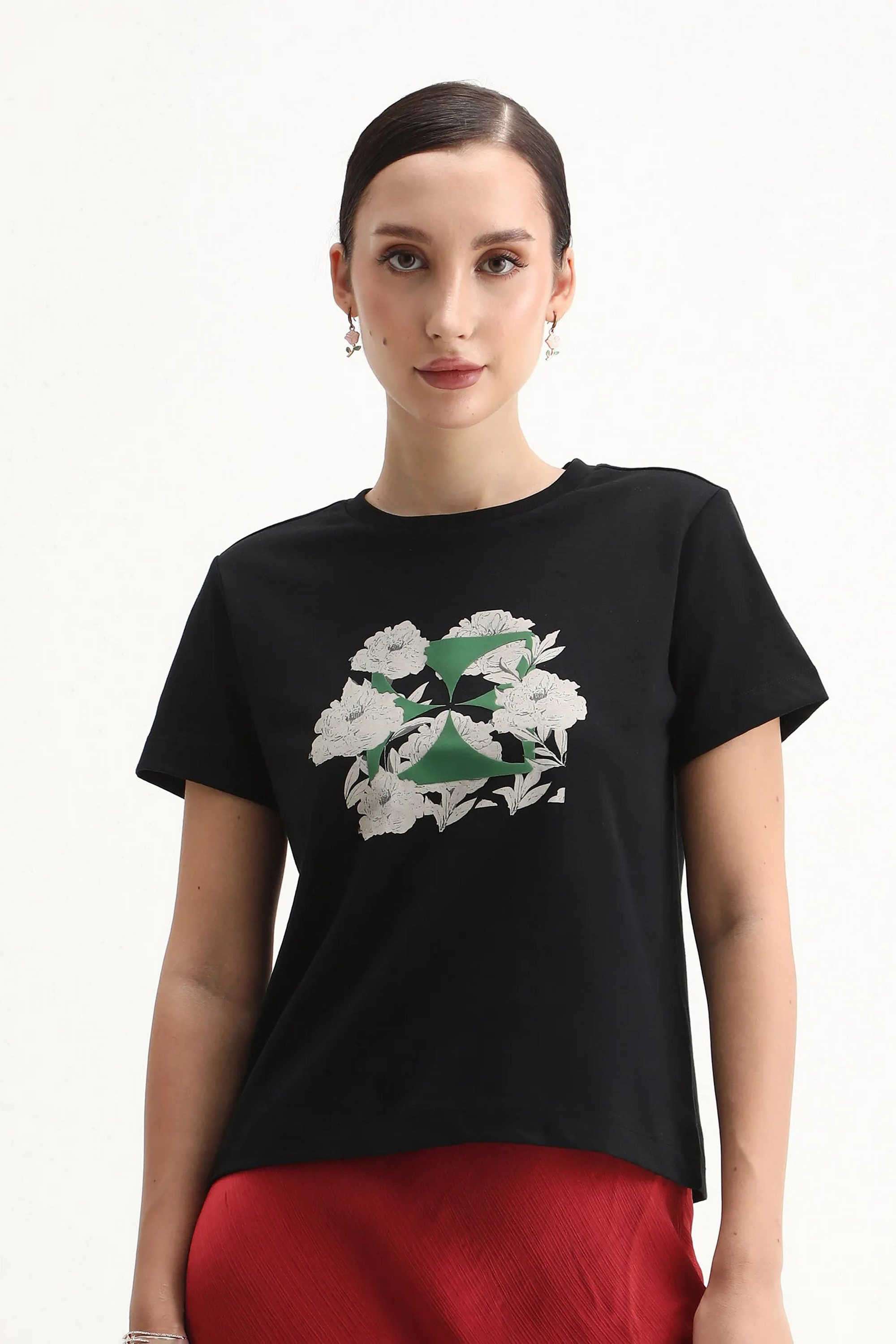 Graphic-Print-Cotton-Round-Neck-Women-s-T-Shirt