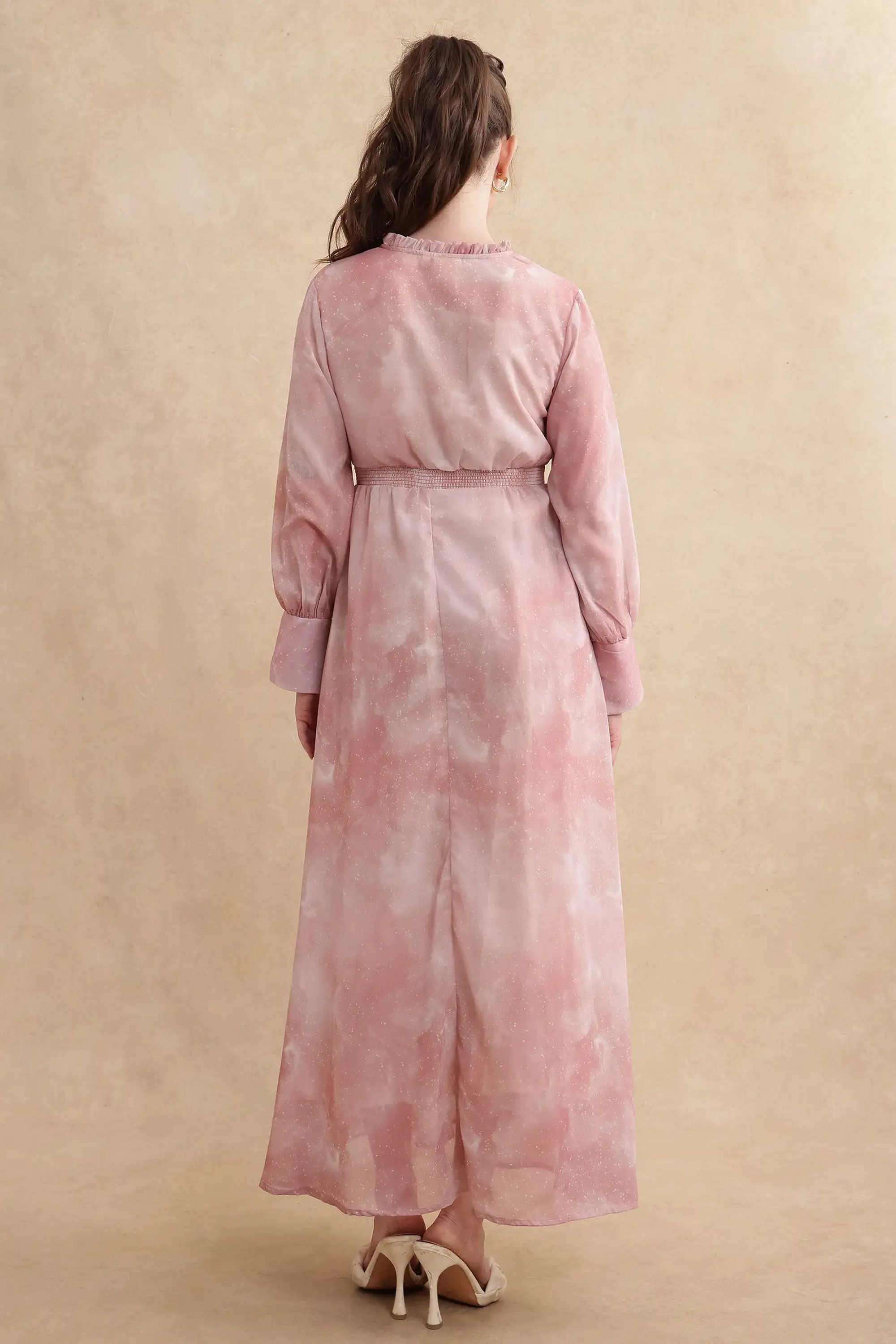 Printed-Polyester-Sweetheart-Neck-Women-s-Dress