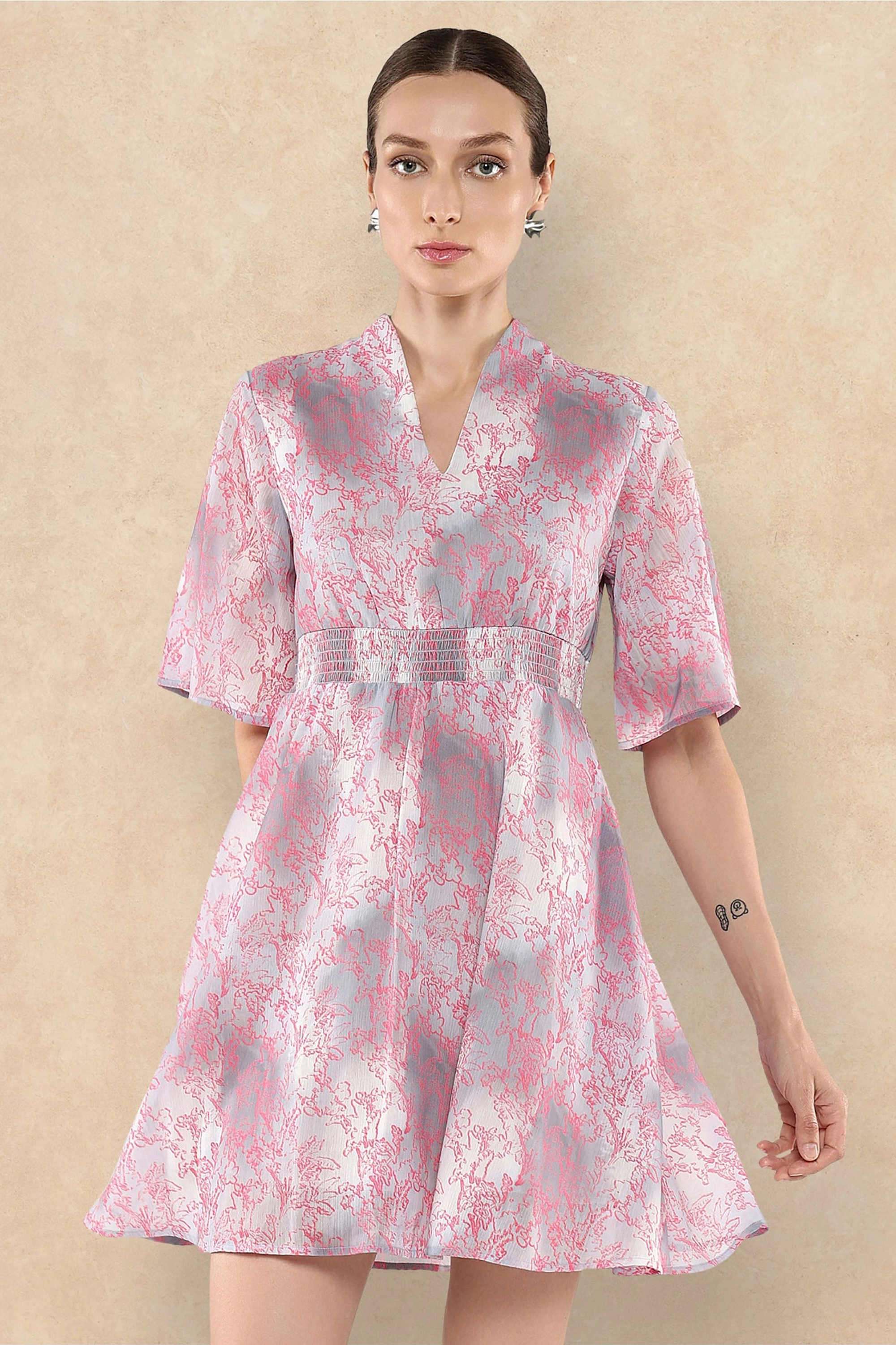 Printed-Satin-Women-s-Dress