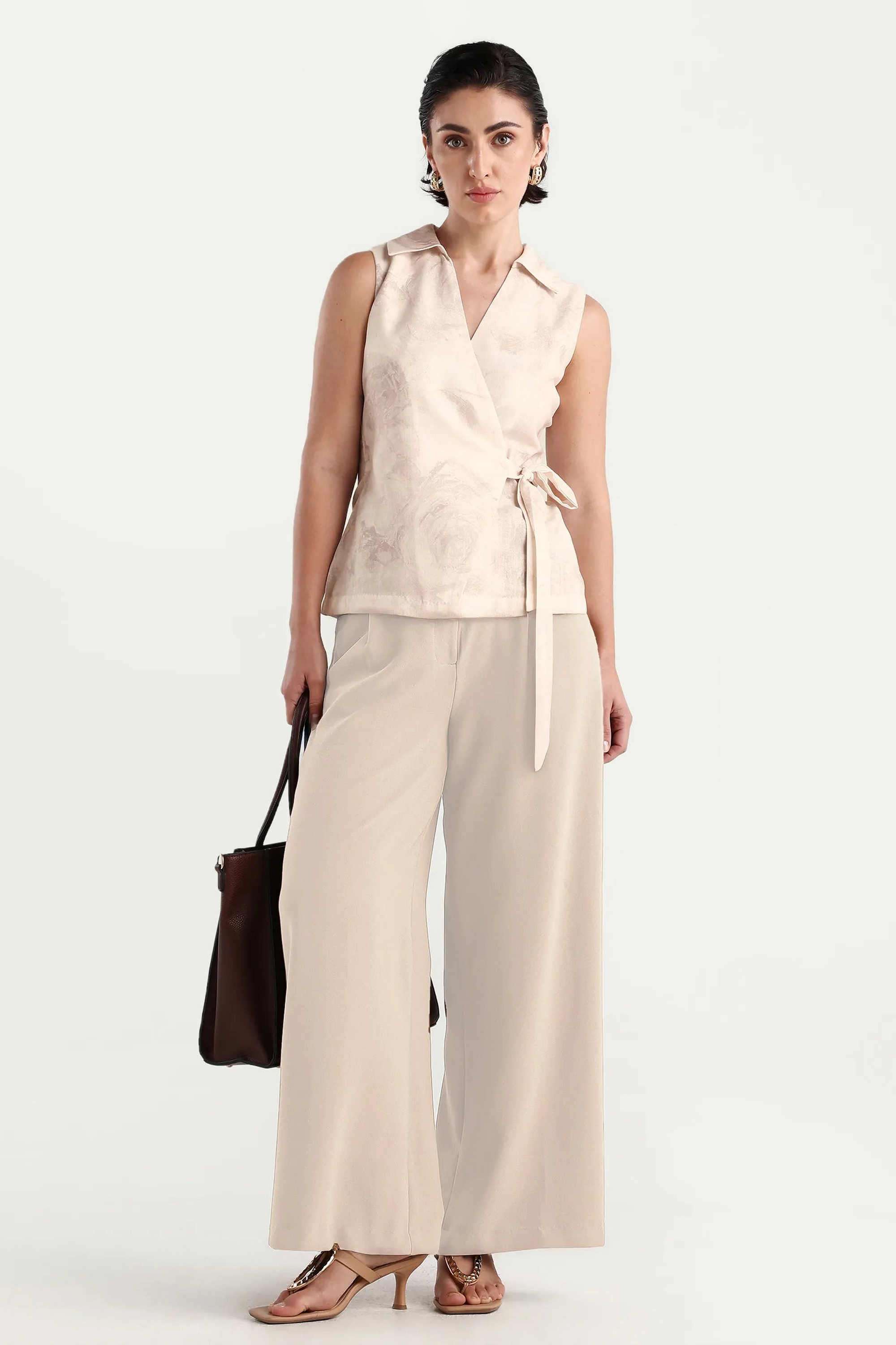 Printed-Polyester-Collared-Women-s-Top