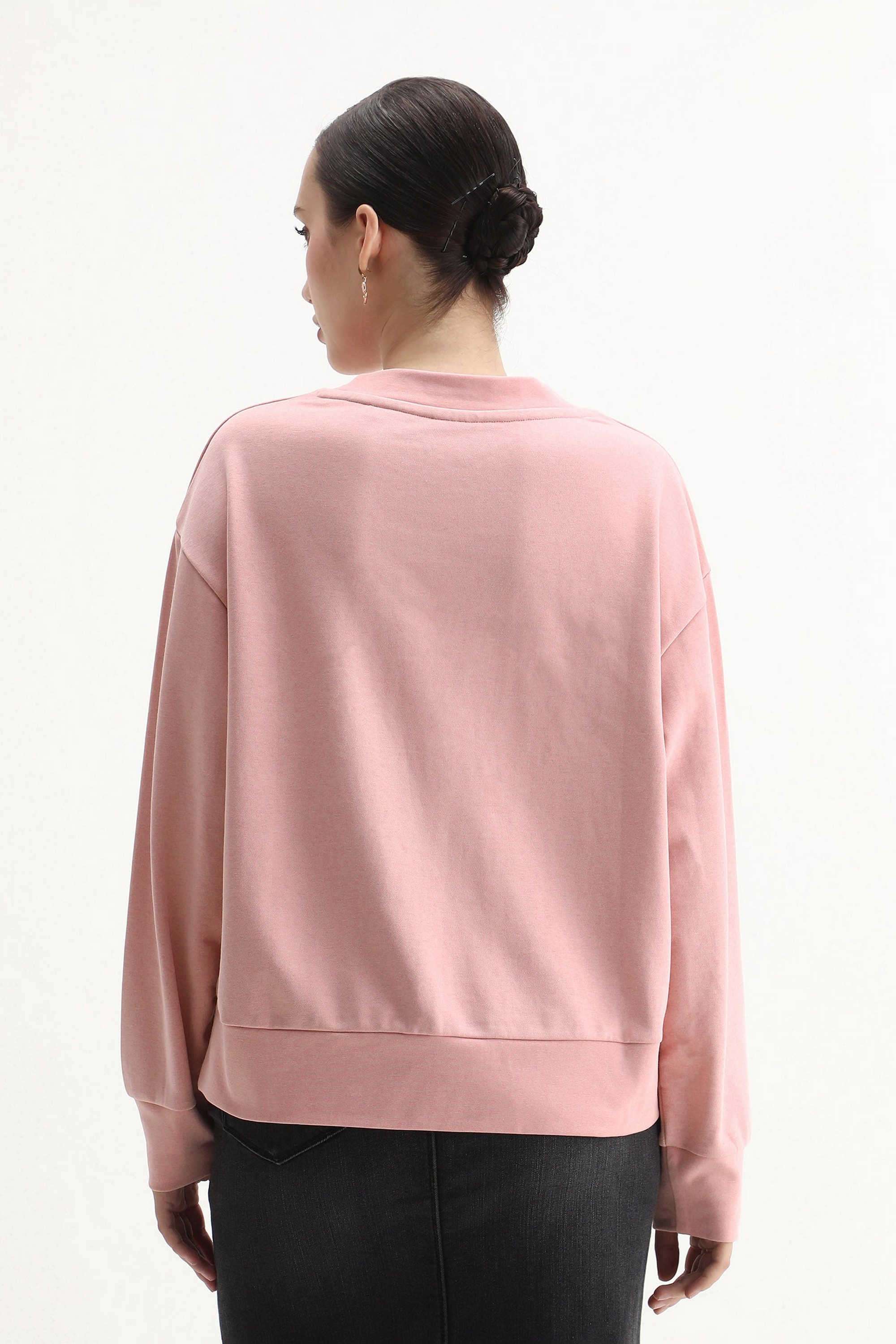 Graphic-Print-Blended-Fabric-Round-Neck-Women-s-Sweatshirt