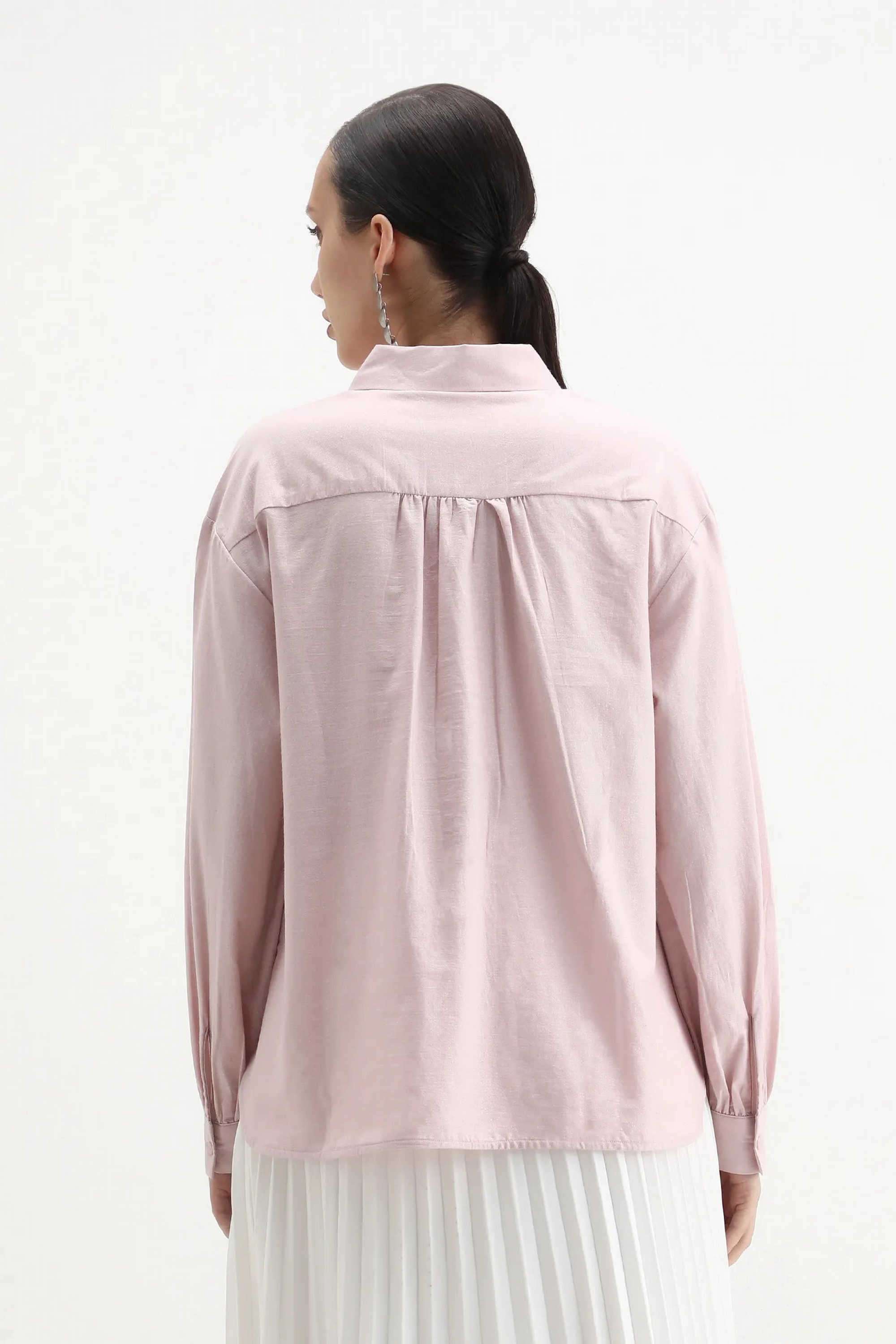 Solid-Cotton-Collared-Women-s-Top