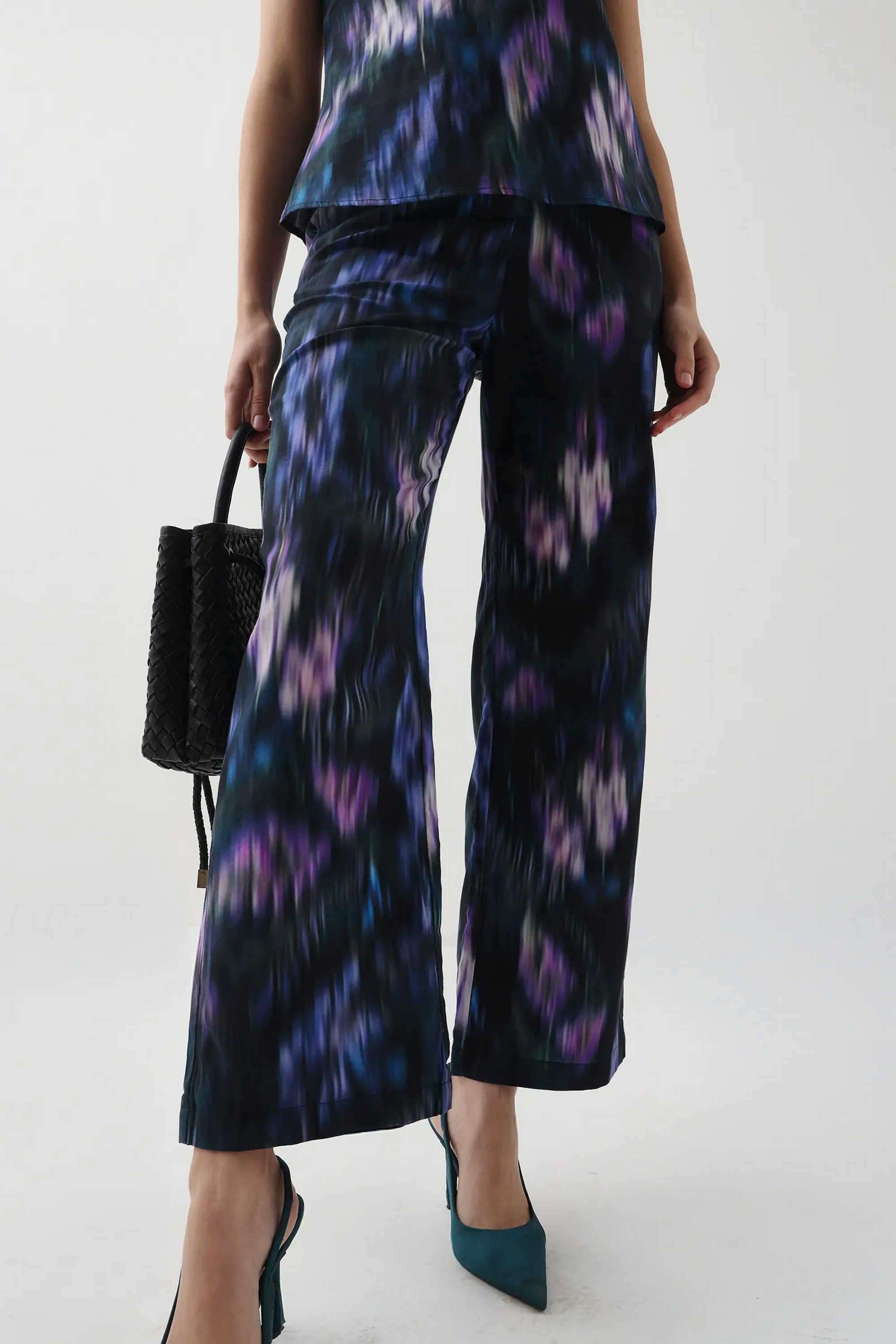 Printed-Straight-Fit-Blended-Fabric-Women-s-Casual-Wear-Trousers