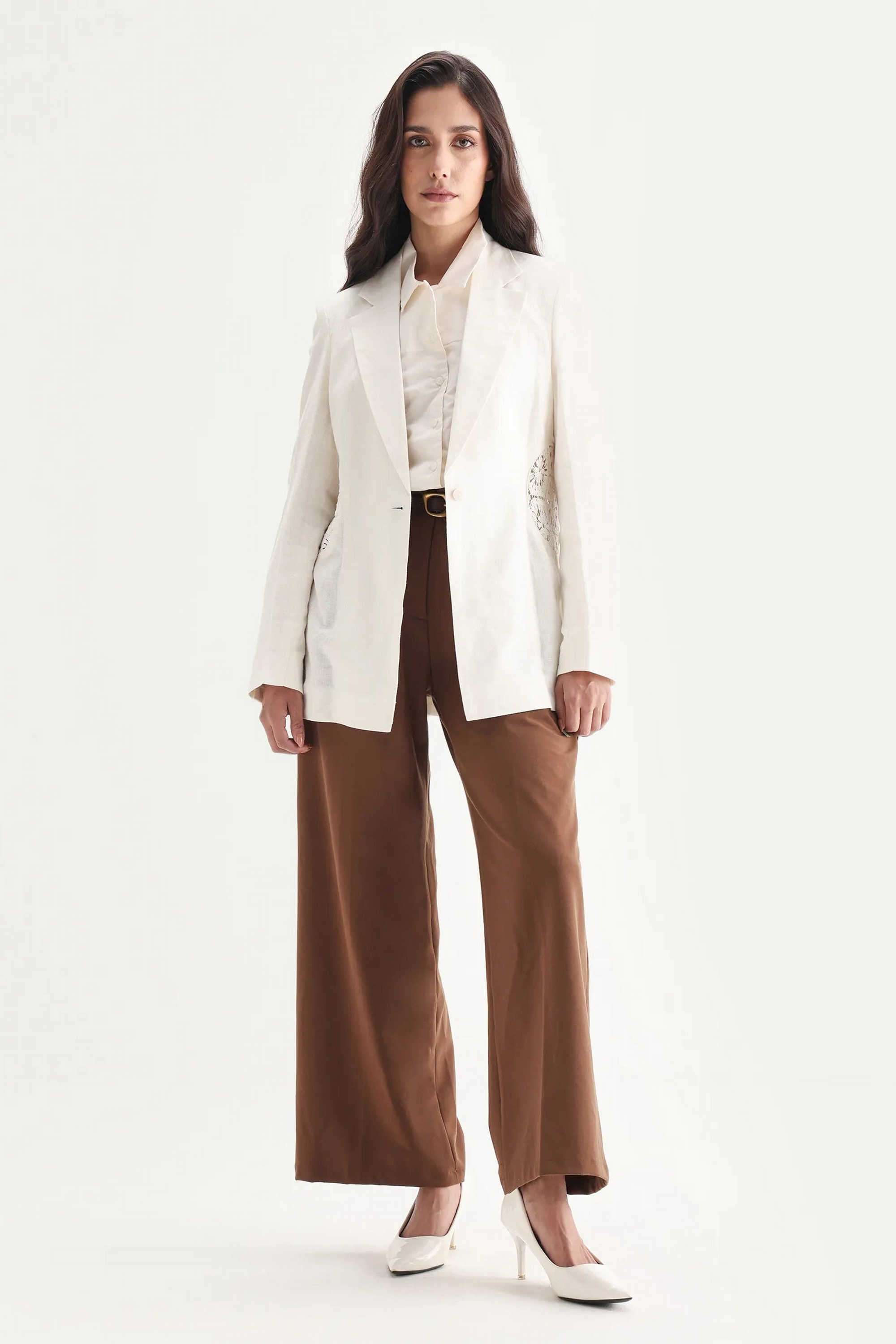 Solid-Collared-Linen-Women-s-Formal-Wear-Blazer