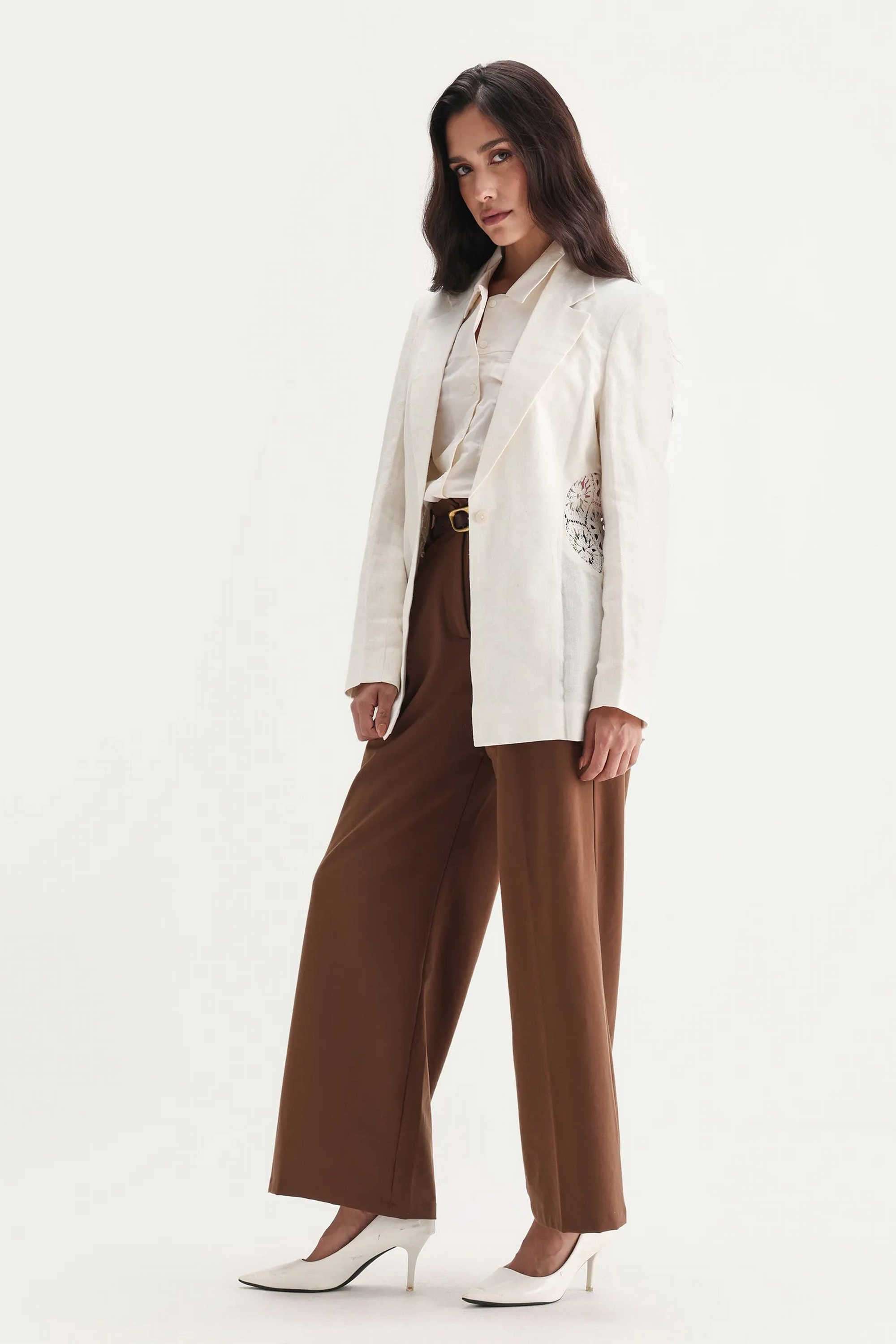 Solid-Collared-Linen-Women-s-Formal-Wear-Blazer