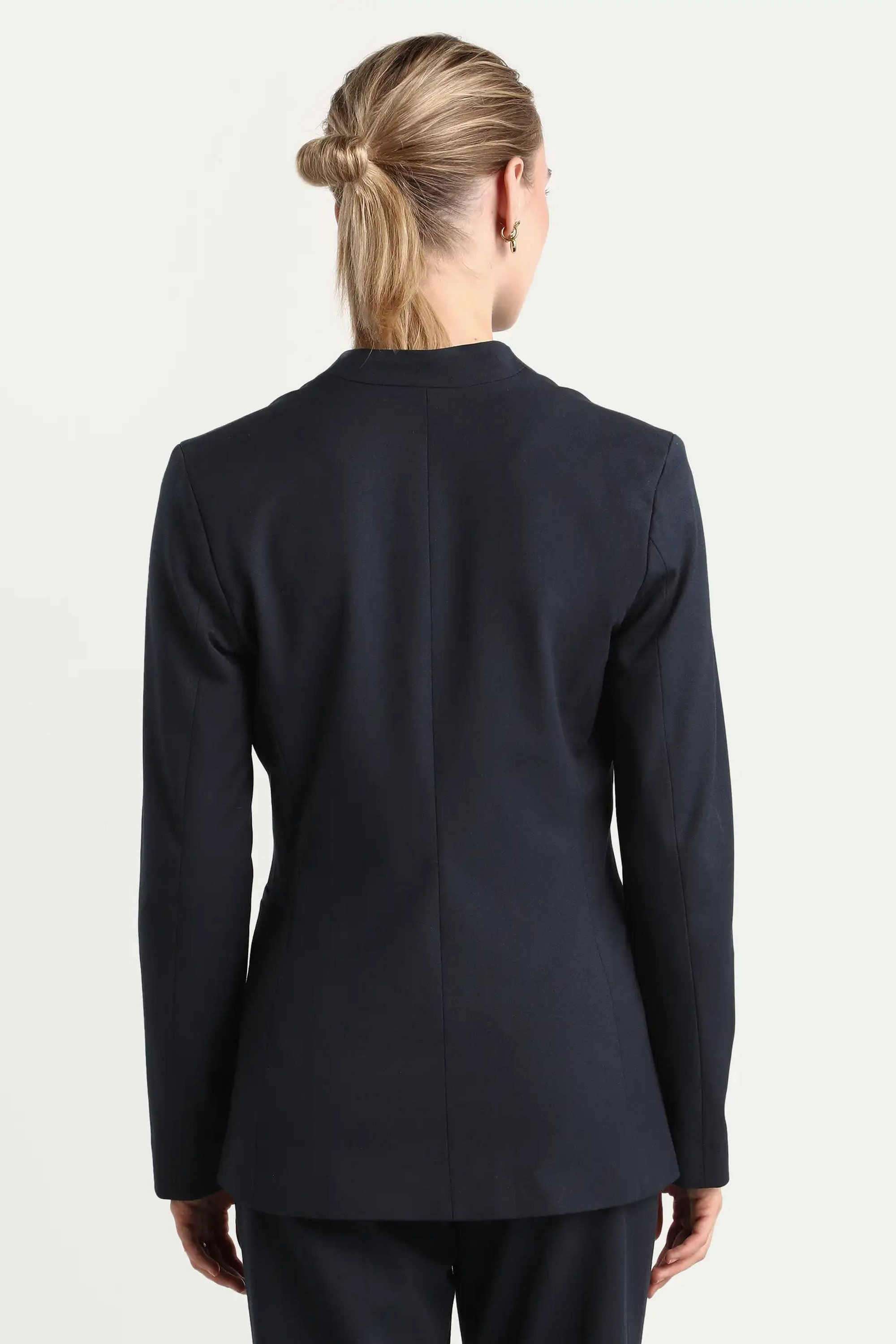 Solid-Blended-Fabric-Women-s-Blazer