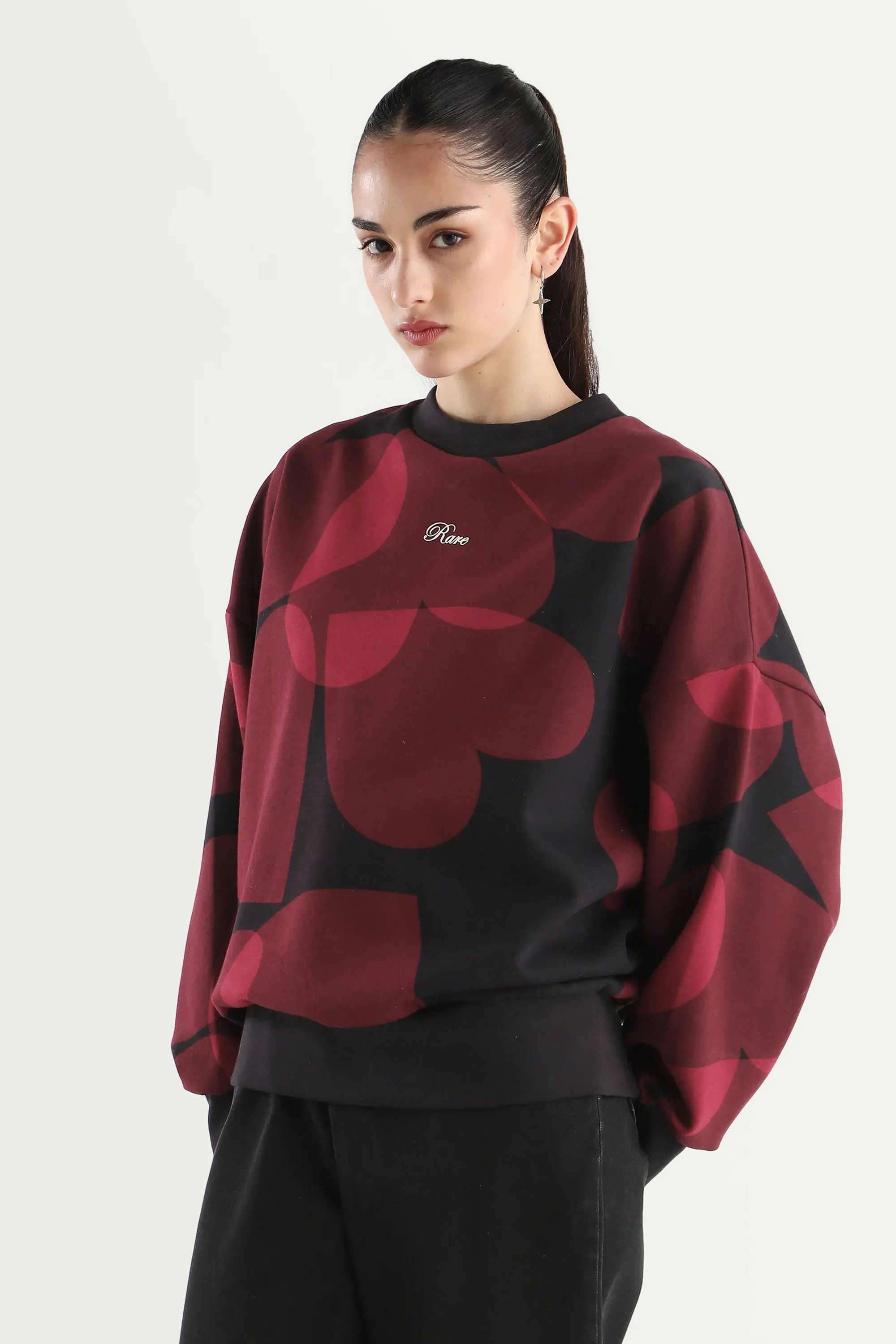 Printed-Cotton-Blend-Round-Neck-Women-s-Sweatshirt