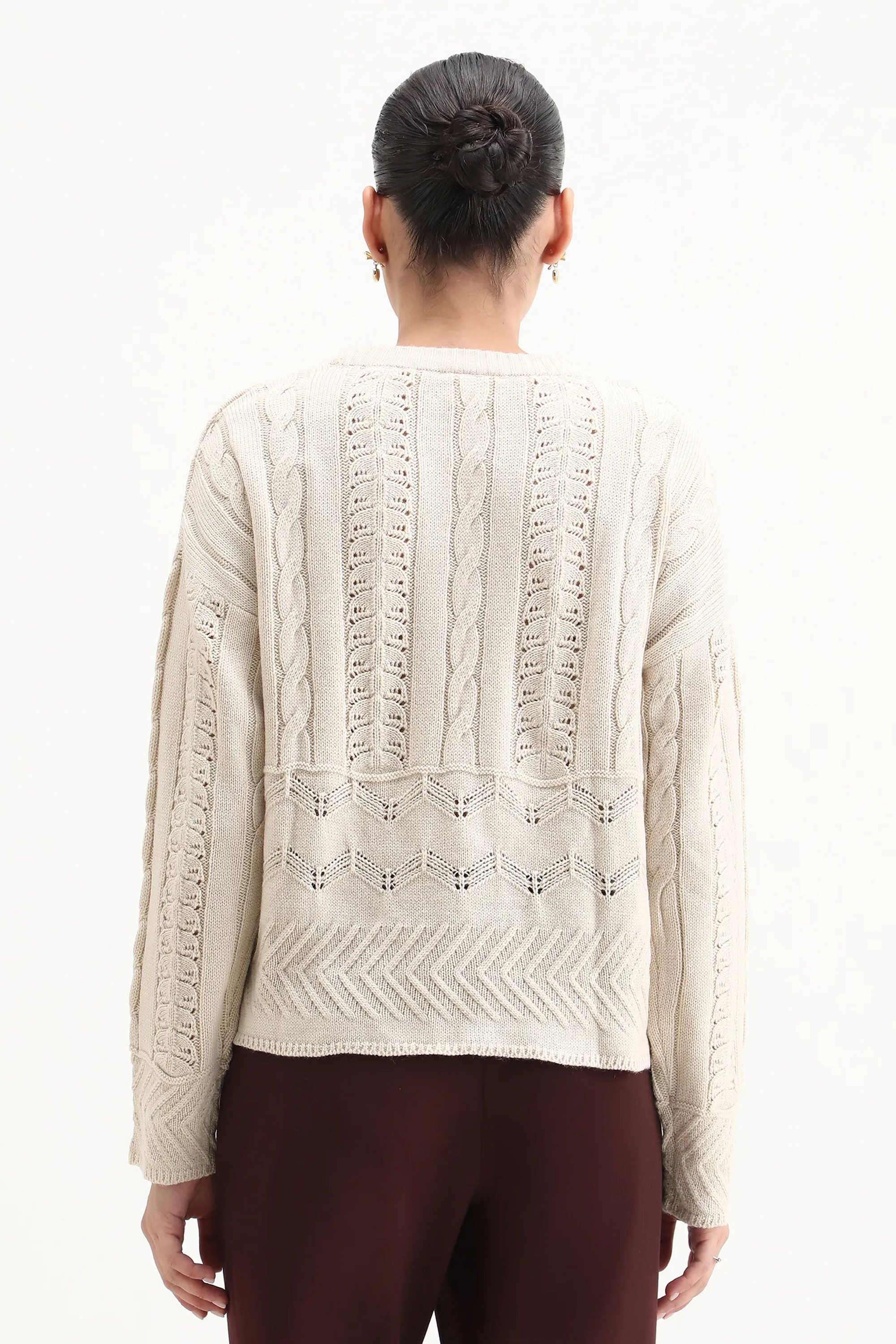 Solid-Blended-Fabric-Round-Neck-Women-s-Sweater