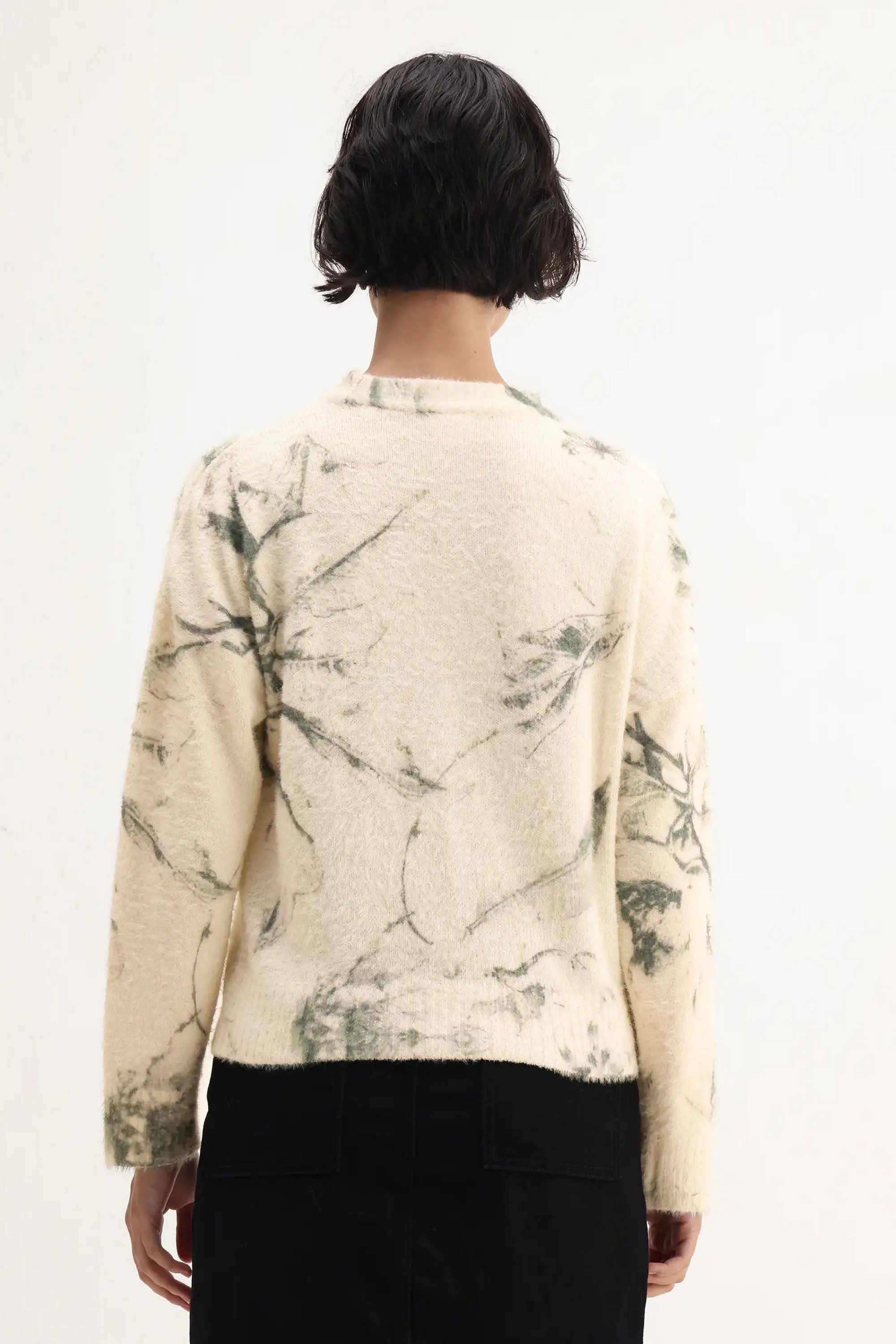 Floral-Blended-Fabric-Round-Neck-Women-s-Sweater