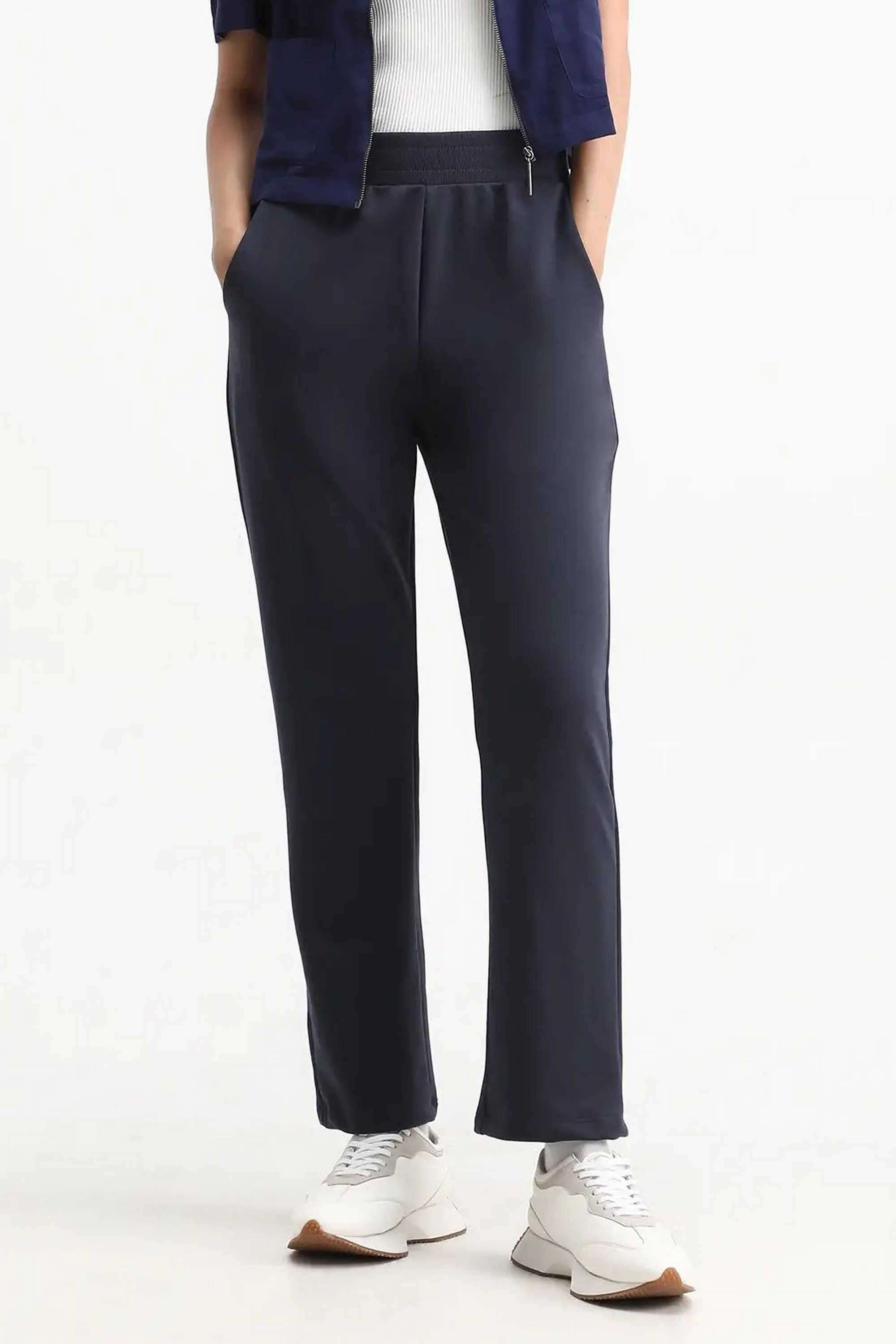Solid-Straight-Fit-Blended-Fabric-Women-s-Casual-Wear-Track-Pants