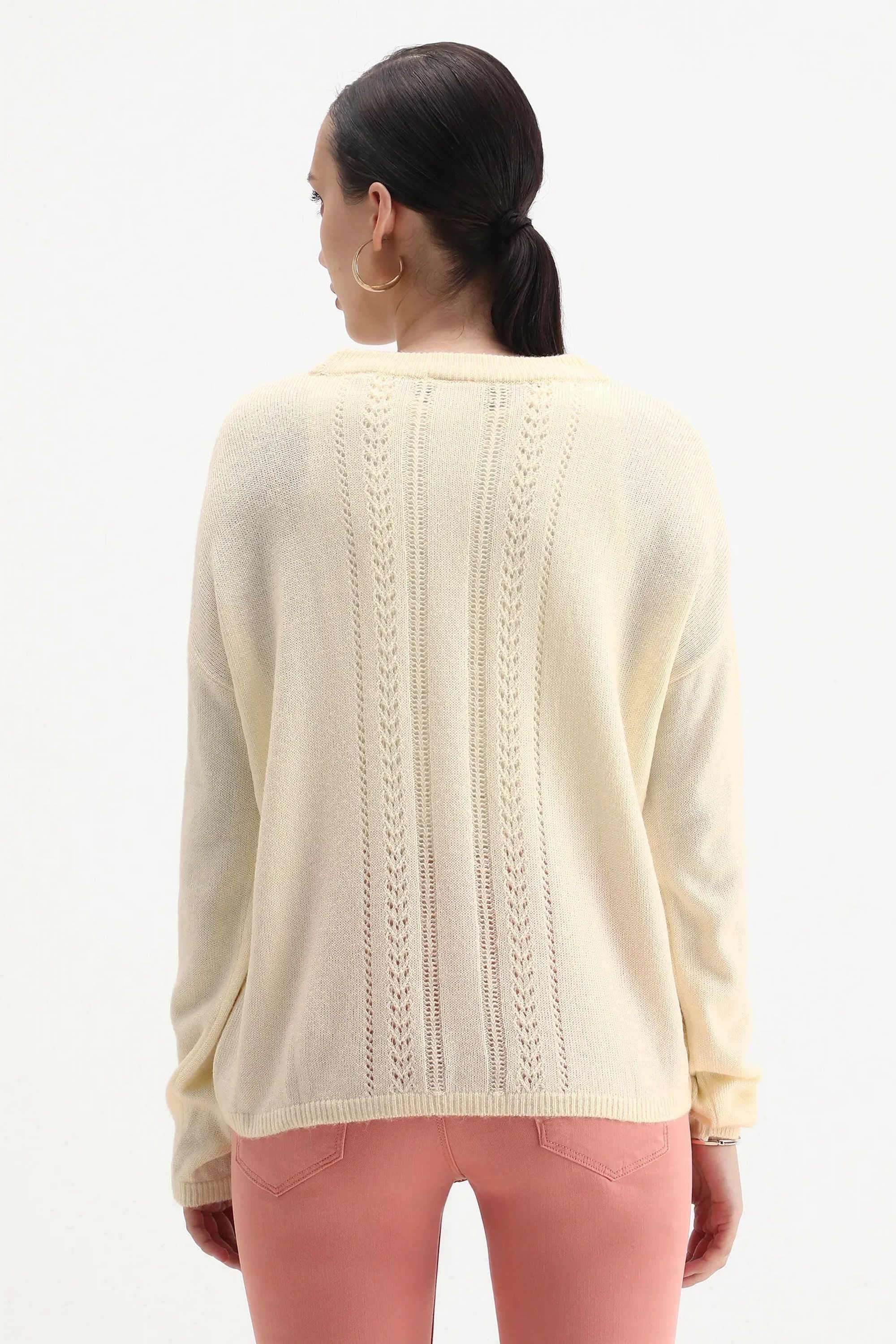 Solid-Blended-Fabric-Round-Neck-Women-s-Sweater
