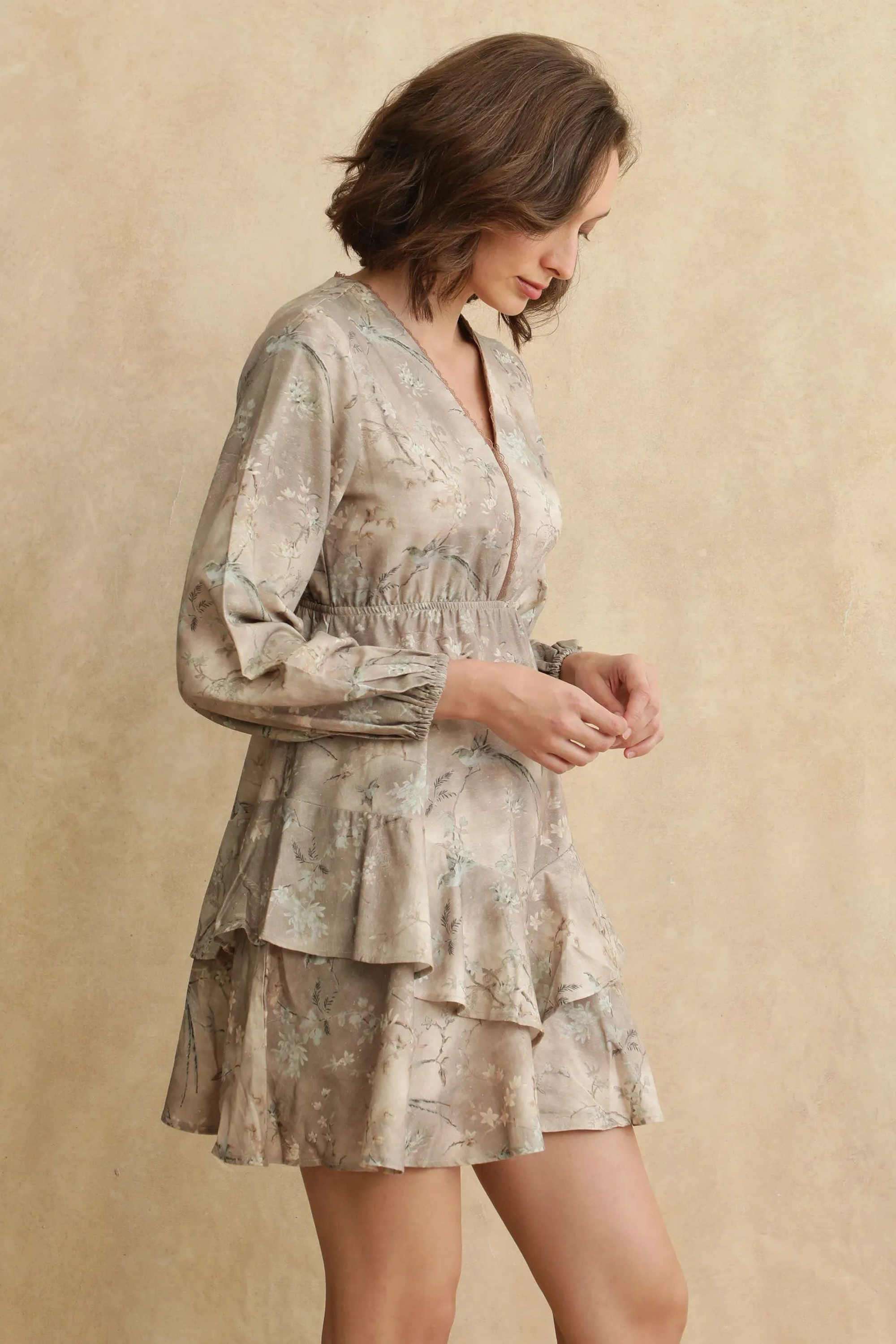 Floral-Rayon-V-Neck-Women-s-Dress