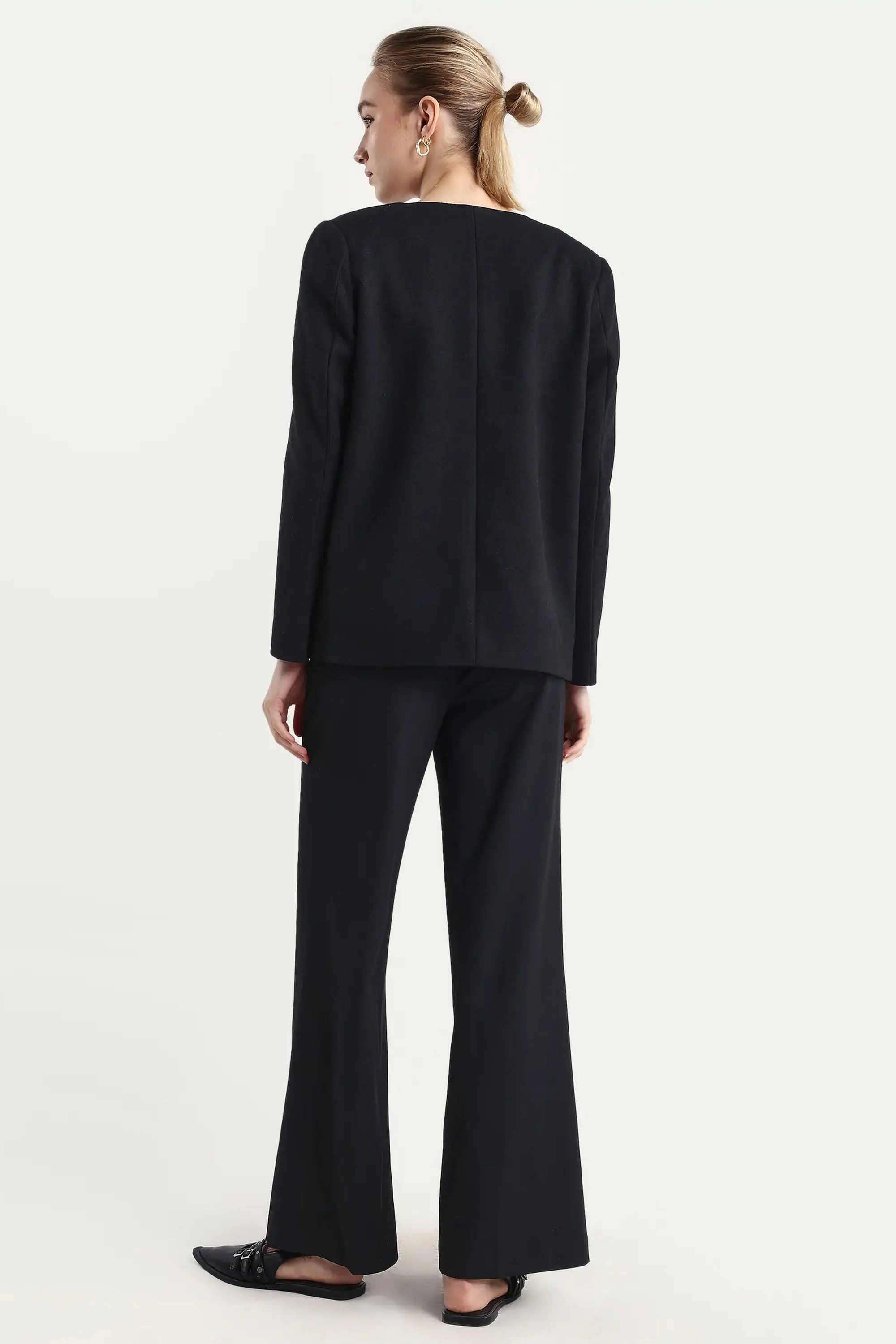 Solid-Blended-Fabric-Women-s-Casual-Wear-Trousers