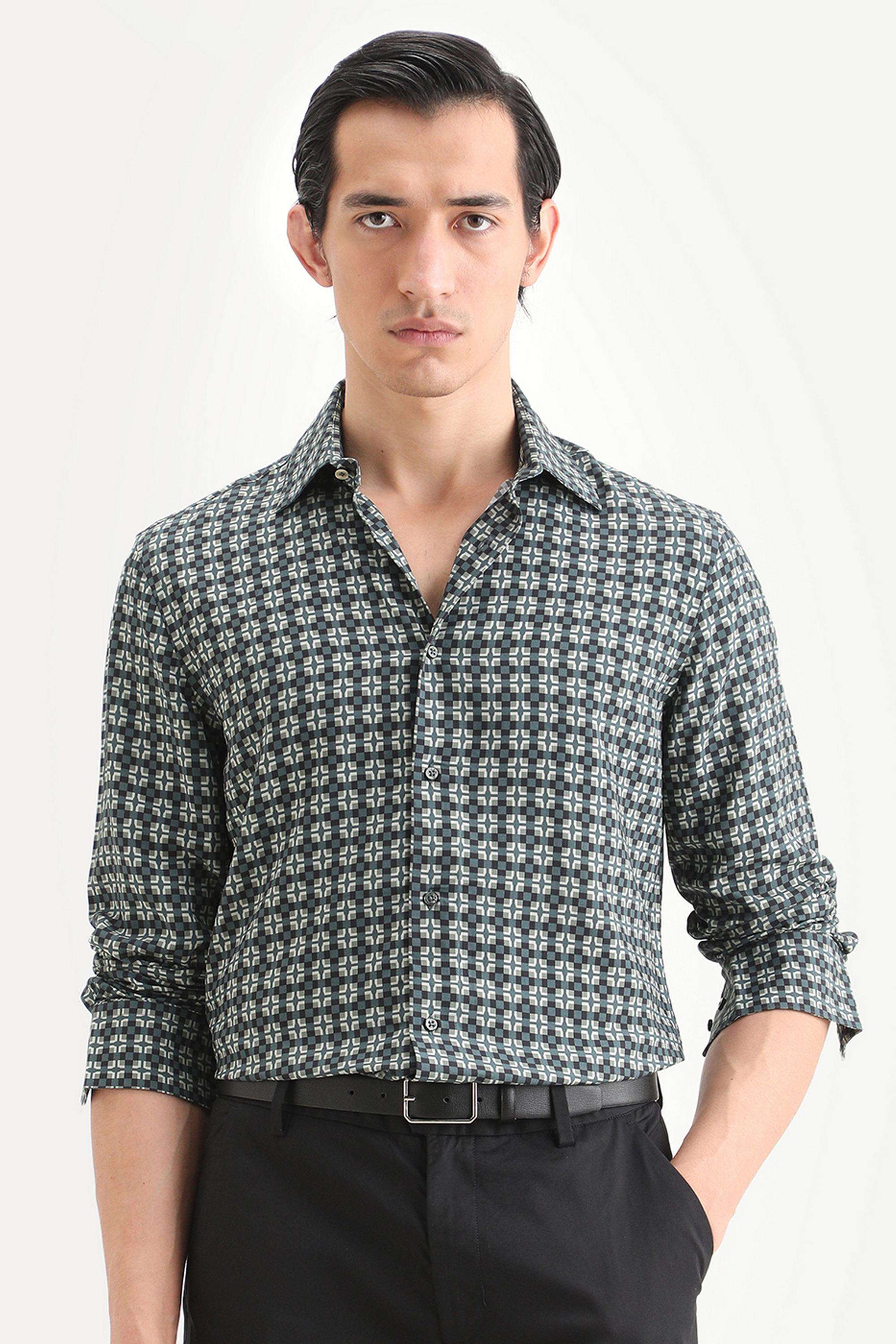 Geometric-Print-Cotton-Regular-Fit-Men-Casual-Wear-Shirt
