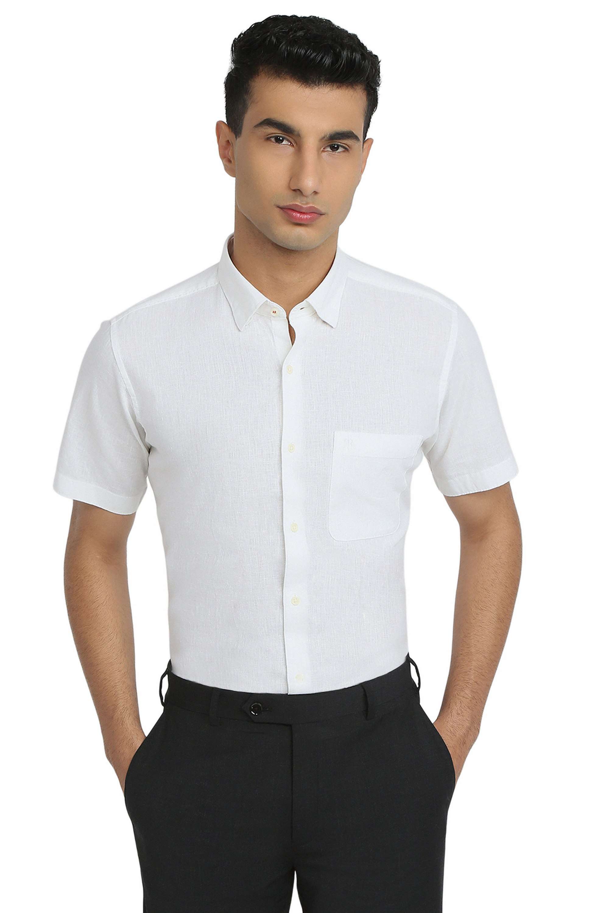 Solid-Cotton-Blend-Regular-Fit-Men-s-Formal-Shirt