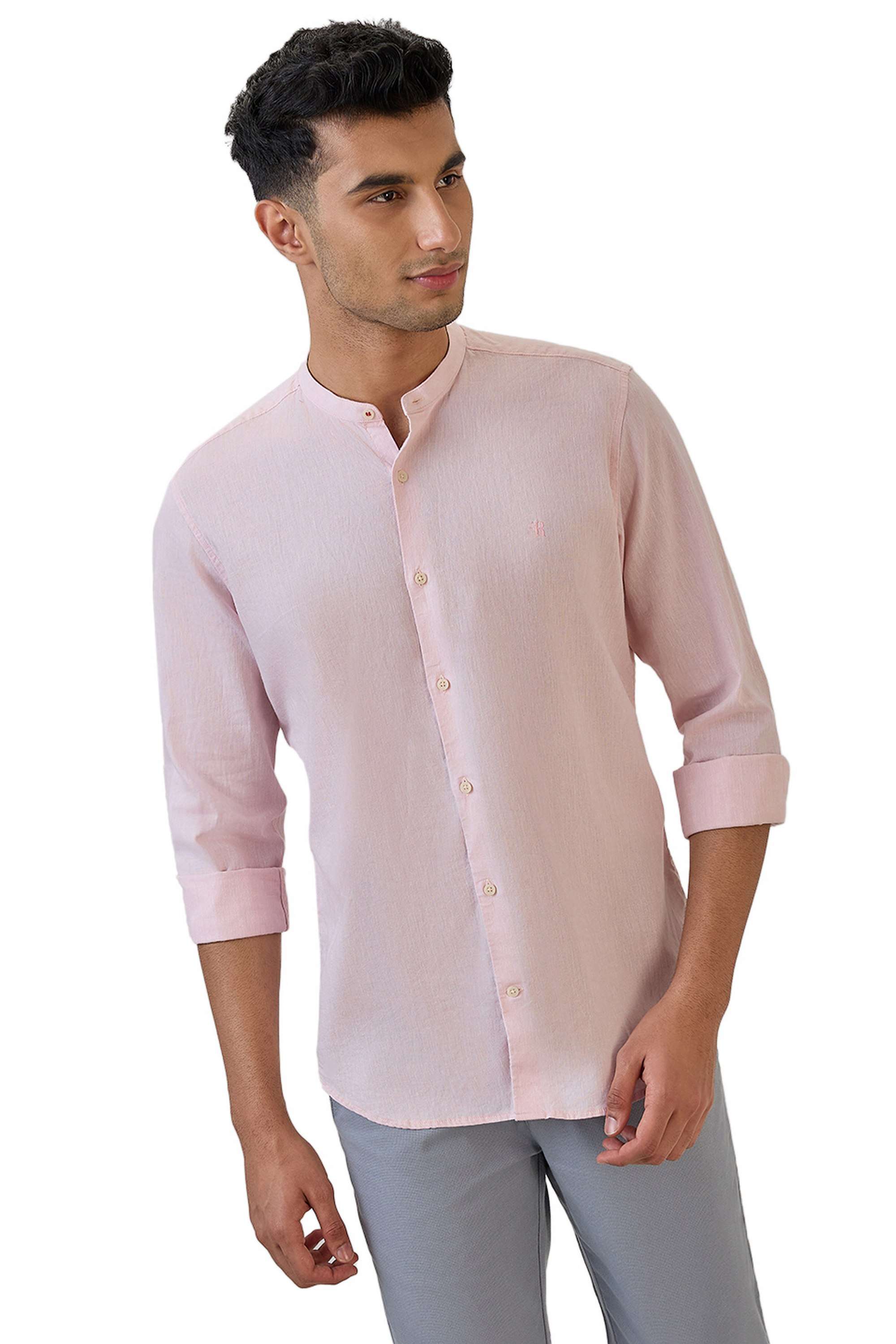 Solid-Cotton-Blend-Regular-Fit-Men-s-Formal-Shirt