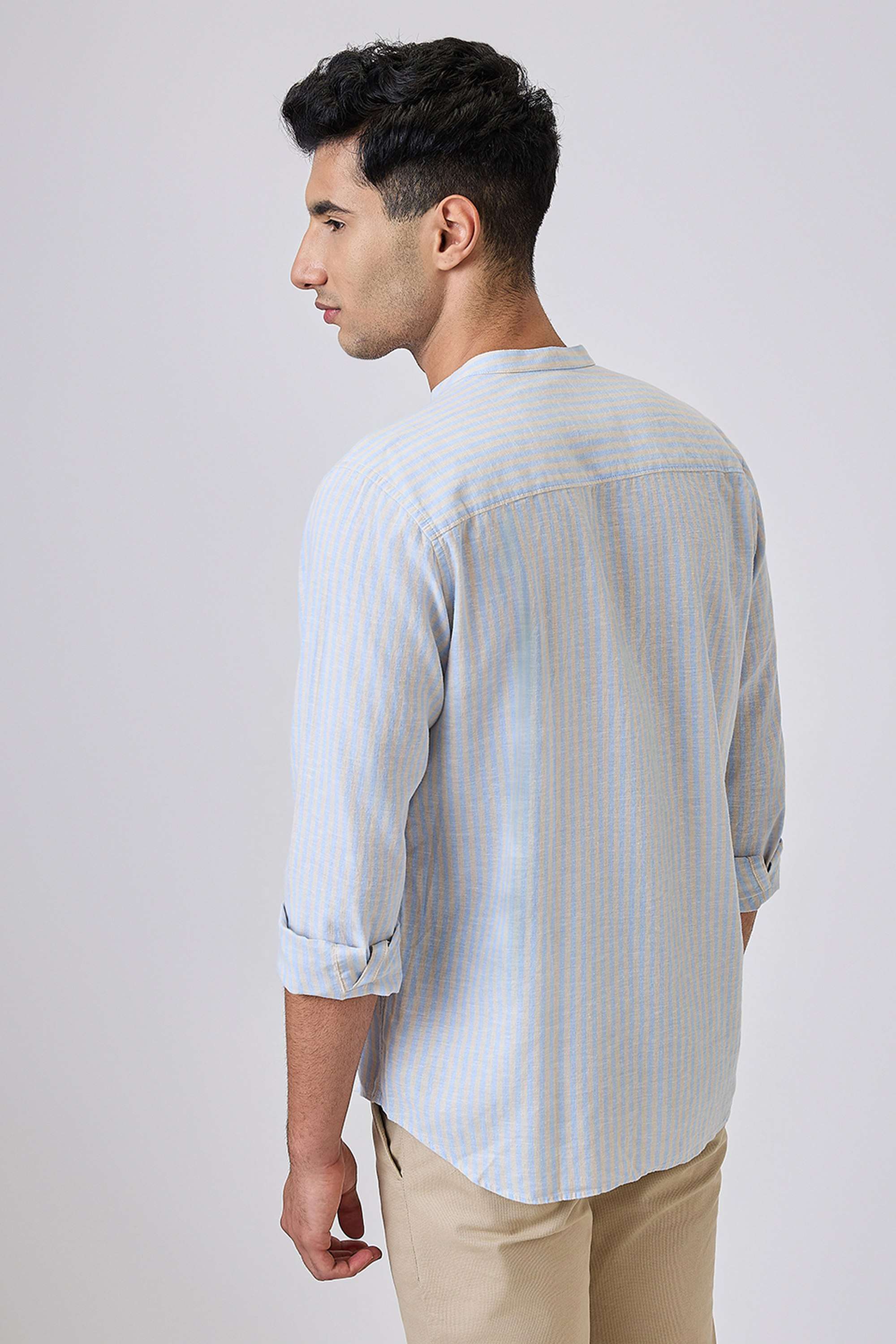 Stripes-Cotton-Linen-Blend-Regular-Fit-Men-s-Formal-Wear-Shirt