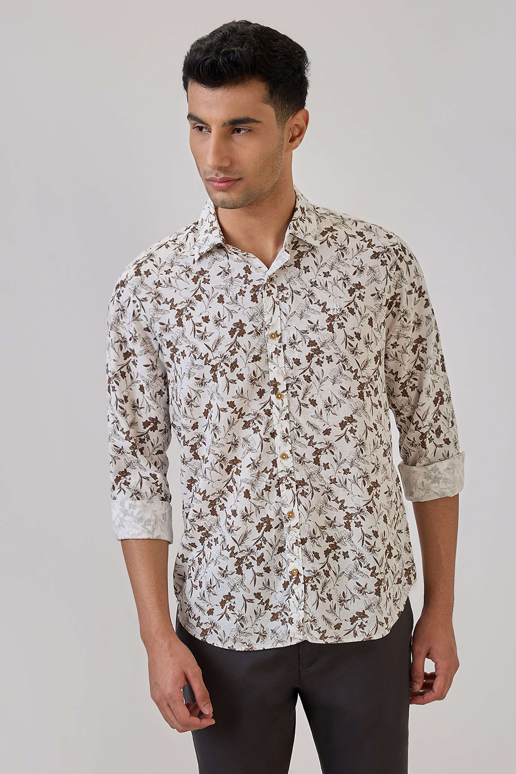 Printed-Tencel-Regular-Fit-Men-s-Formal-Wear-Shirt