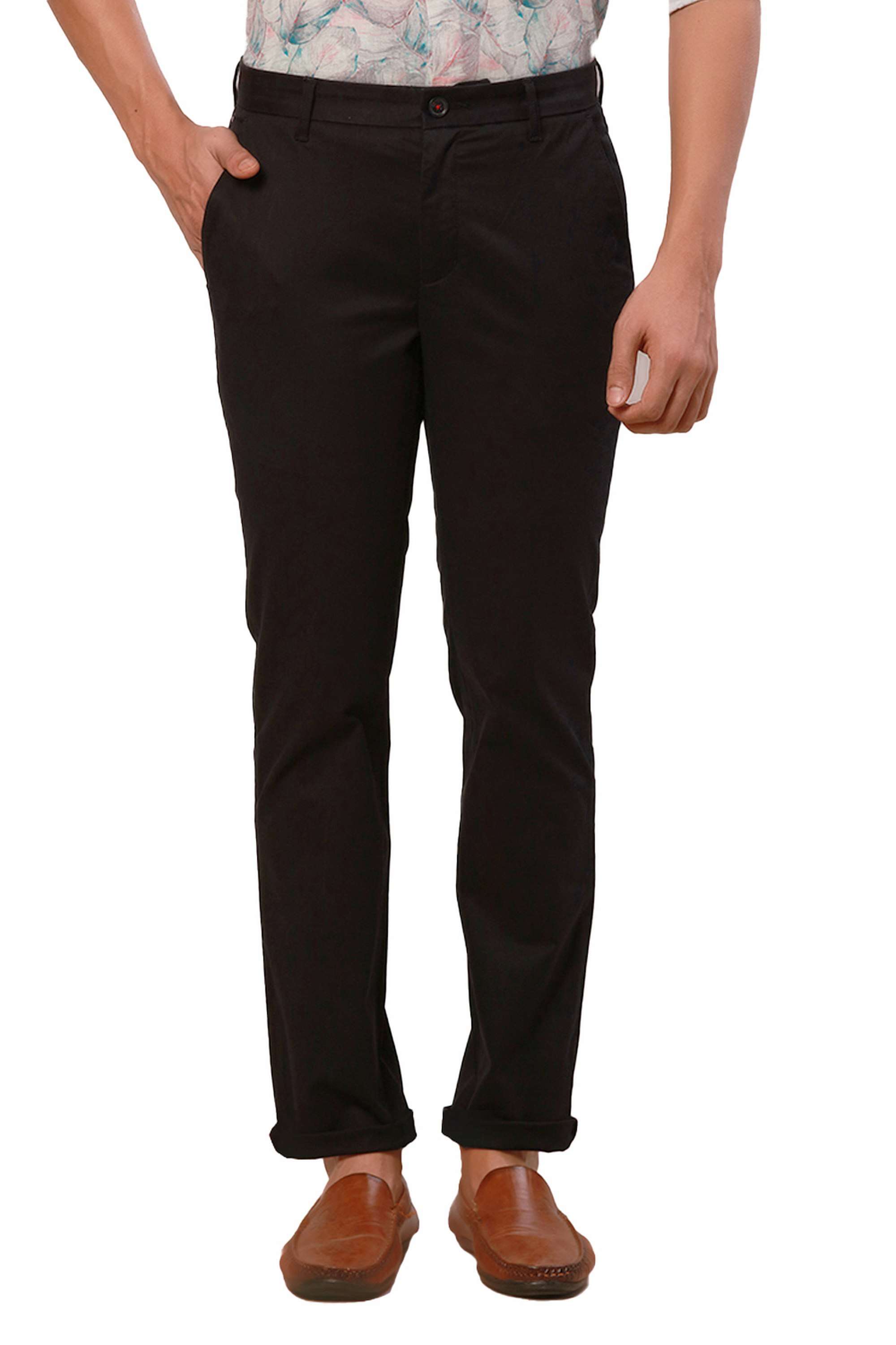 Solid-Cotton-Blend-Slim-Fit-Men-s-Formal-Trousers