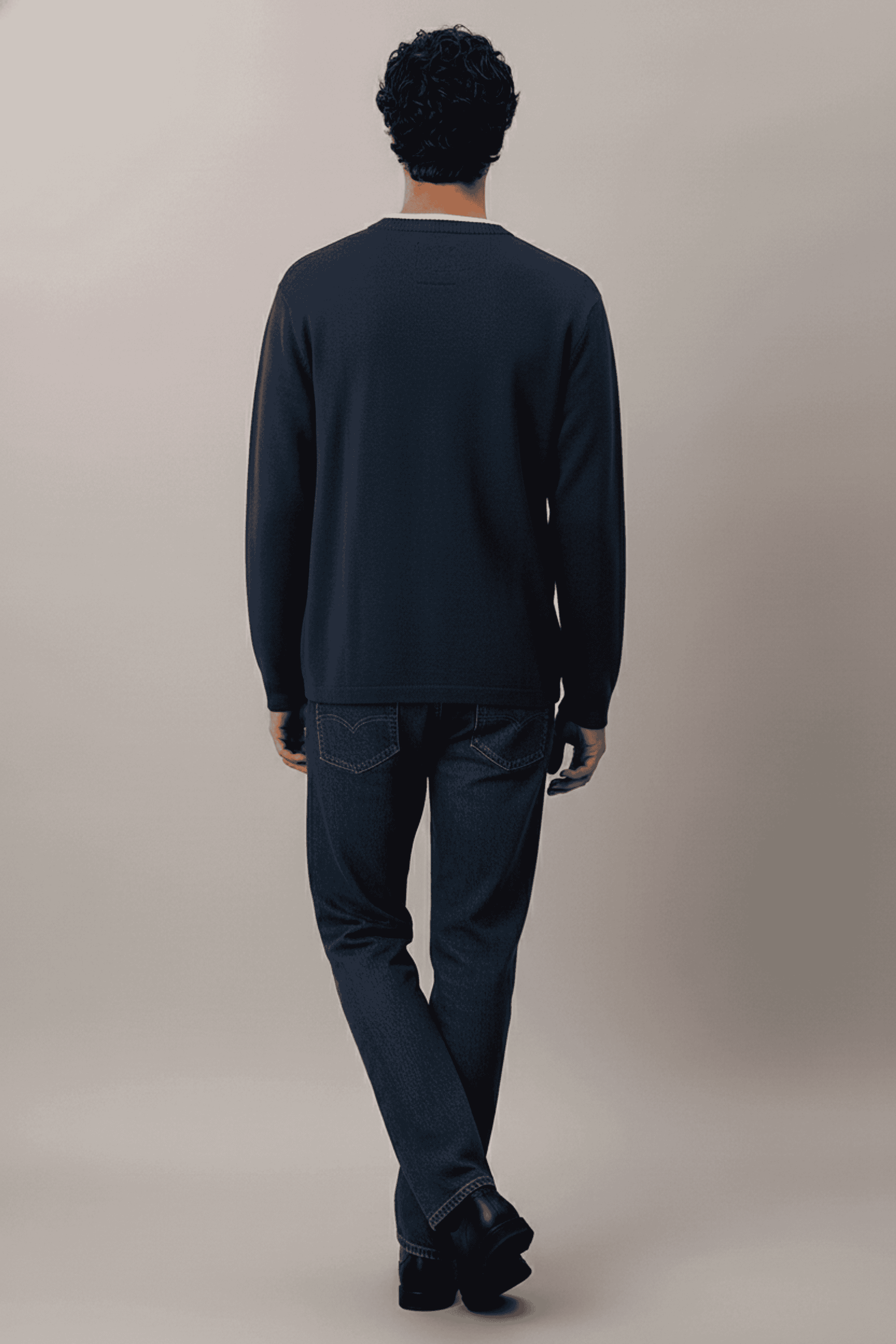 Solid-Round-Neck-Linen-Men-s-Sweater