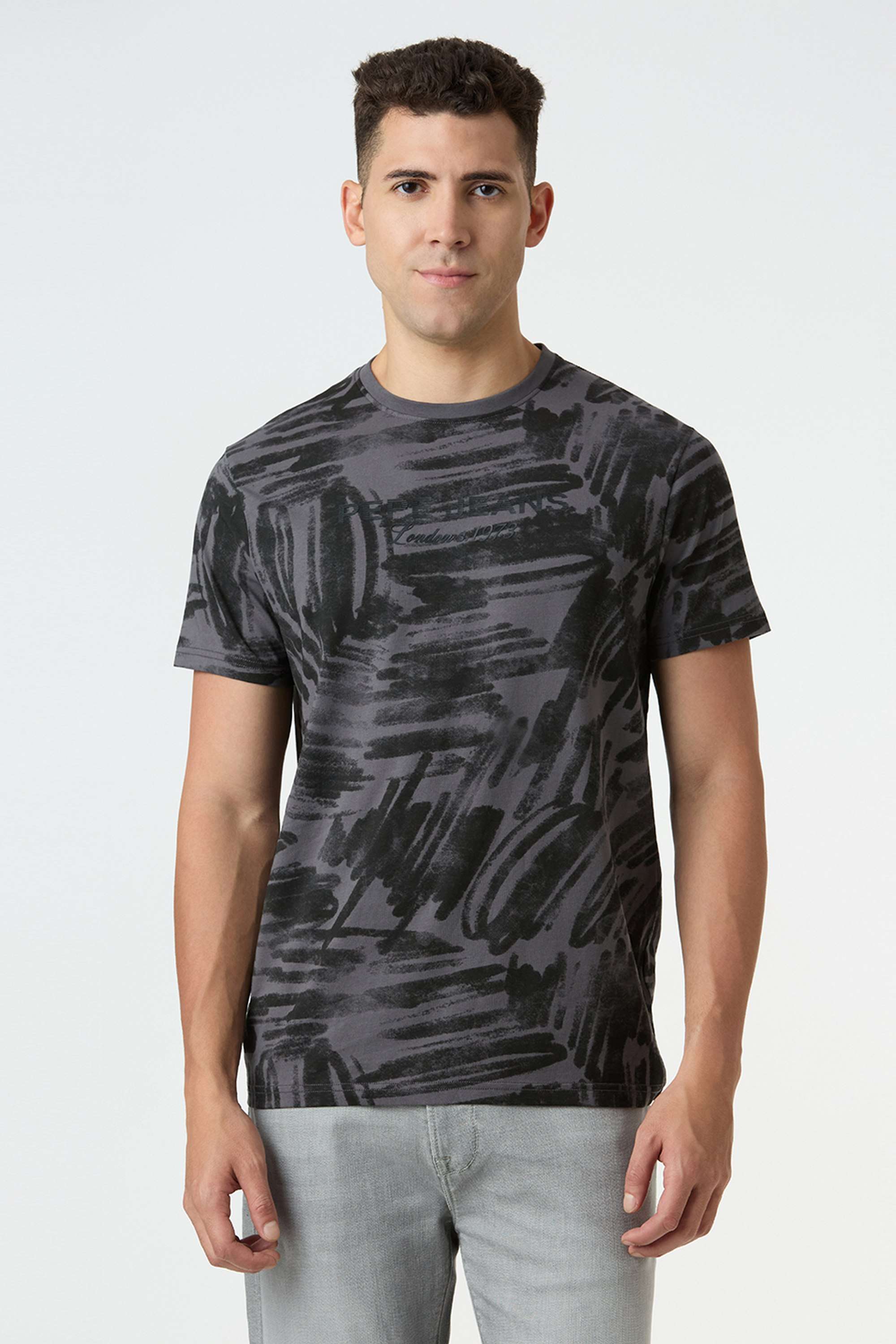 Graphic-Print-Cotton-Blend-Round-Neck-Men-s-T-Shirt