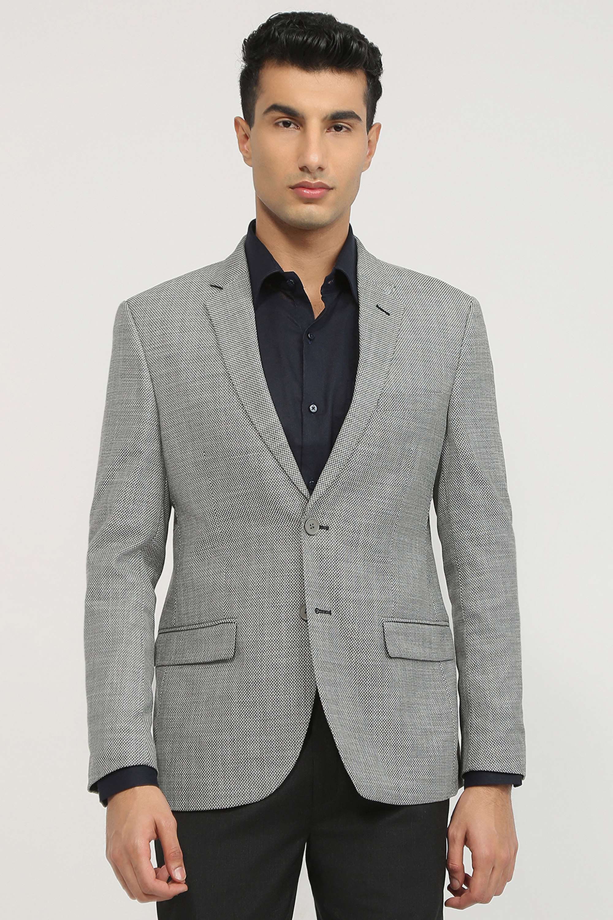 Dobby-Polyester-Blend-Slim-Fit-Men-s-Formal-Wear-Blazer