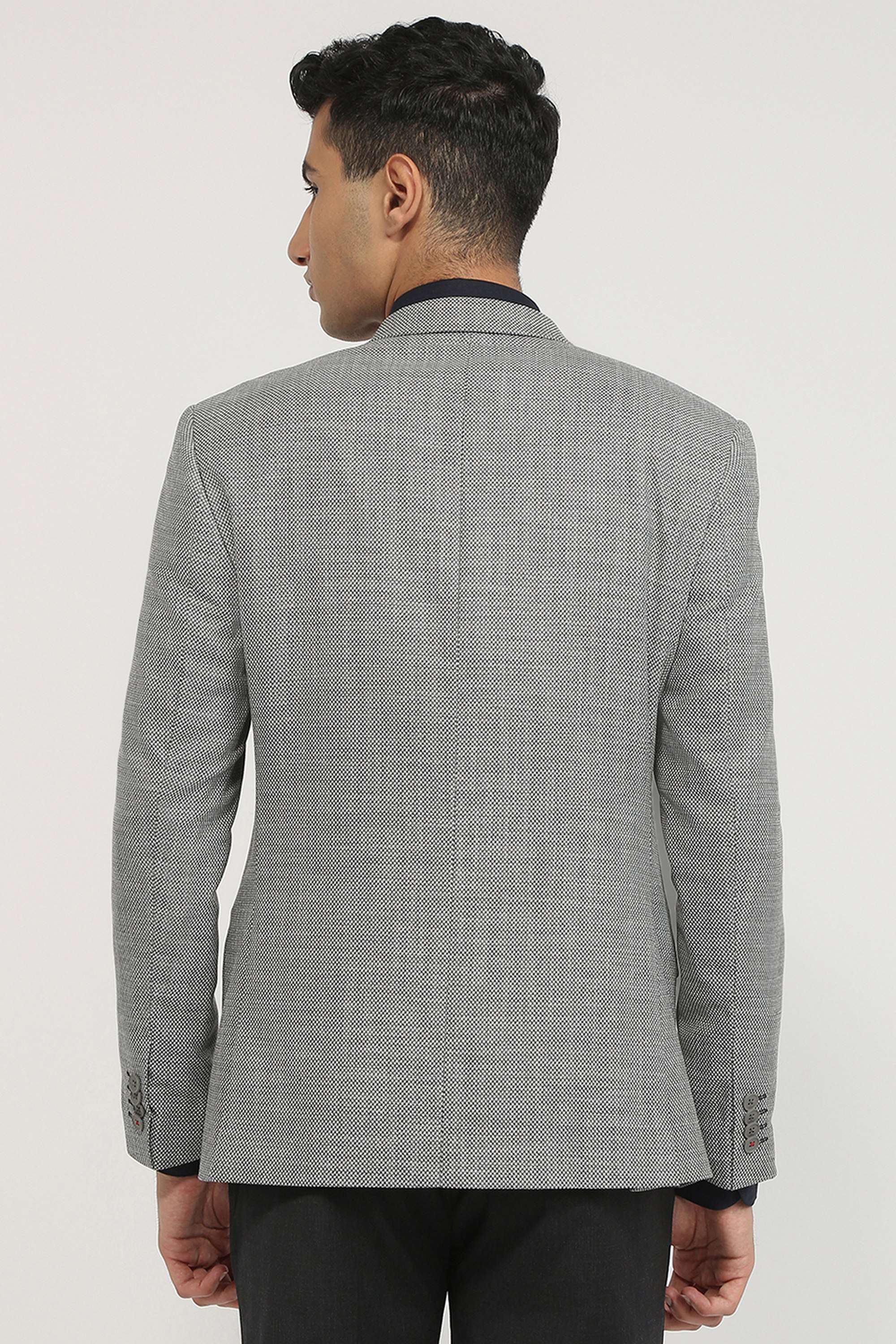 Dobby-Polyester-Blend-Slim-Fit-Men-s-Formal-Wear-Blazer