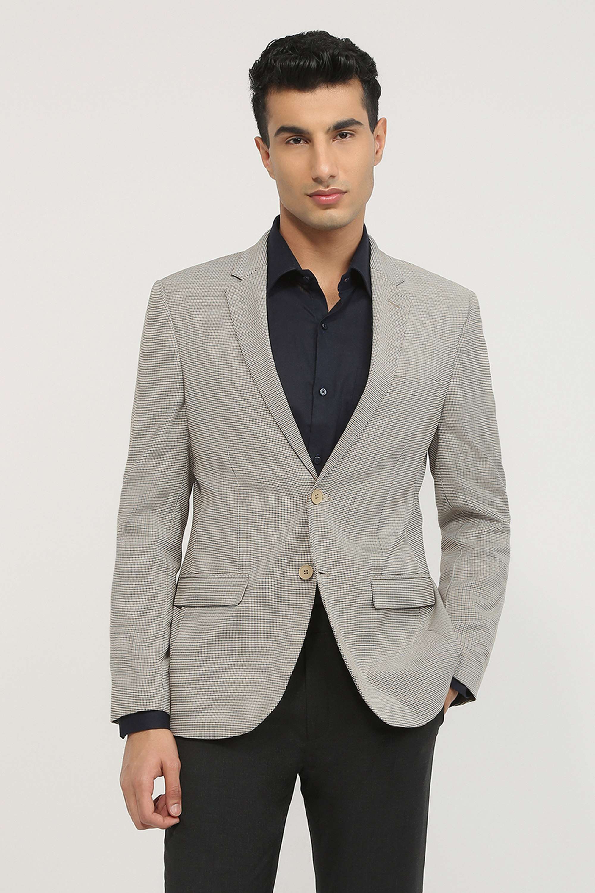 Dobby-Polyester-Blend-Slim-Fit-Men-s-Formal-Wear-Blazer